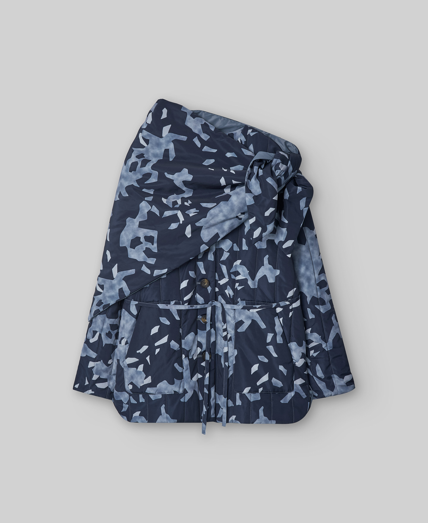 Chaqueta acolchada con bufanda mujer image number 4