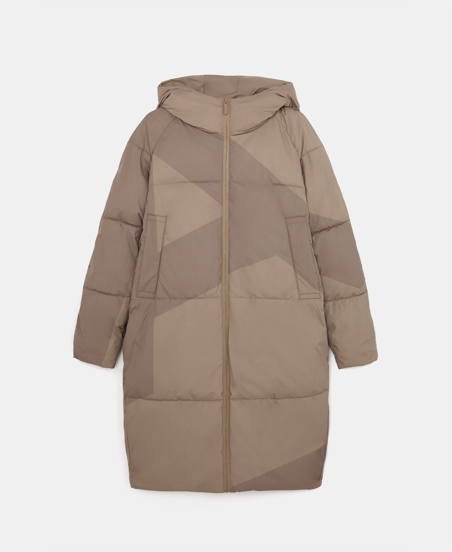 Long manteau matelassé avec imprimé logo image number 4
