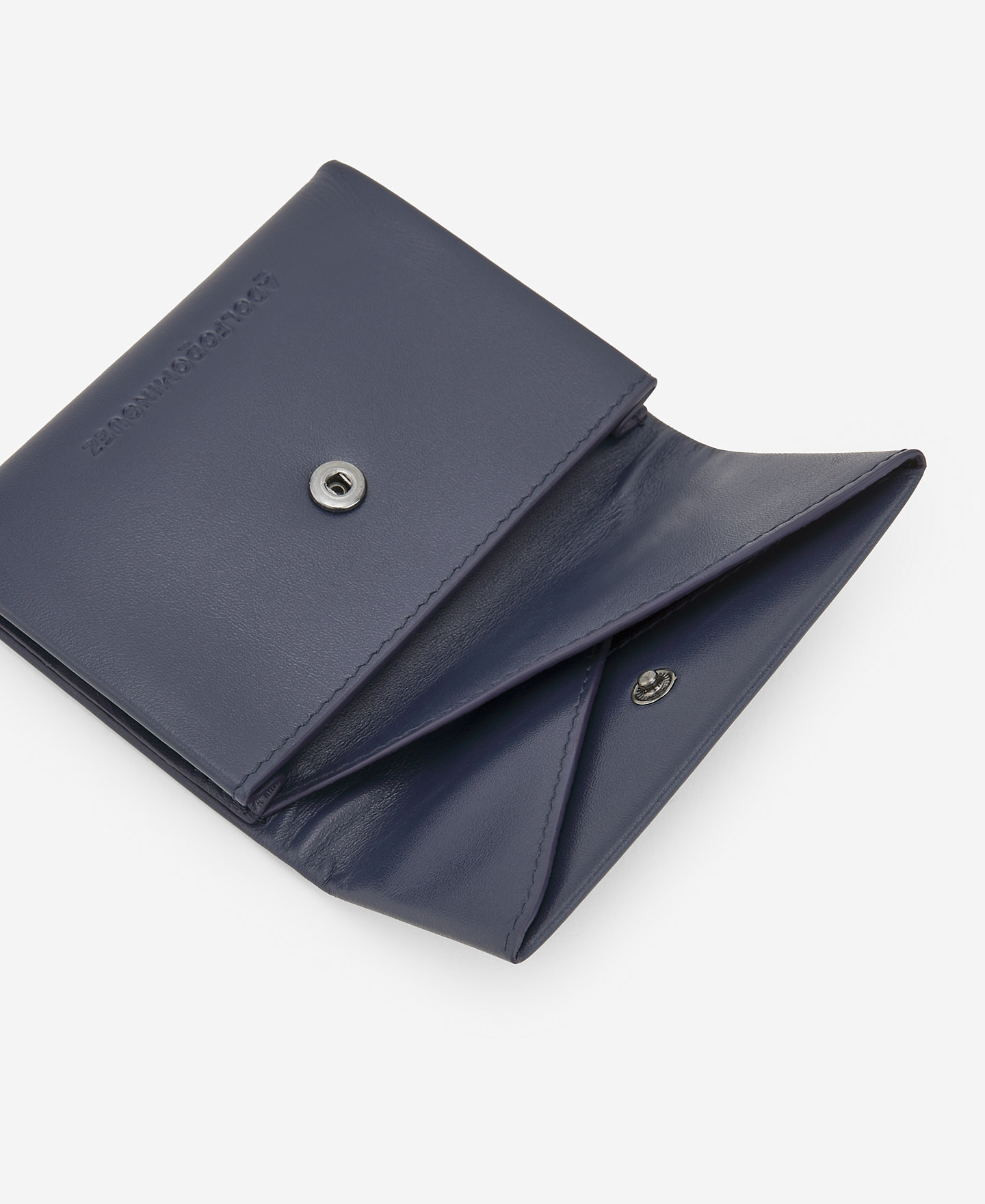Cartera origami en piel azul marina image number 1