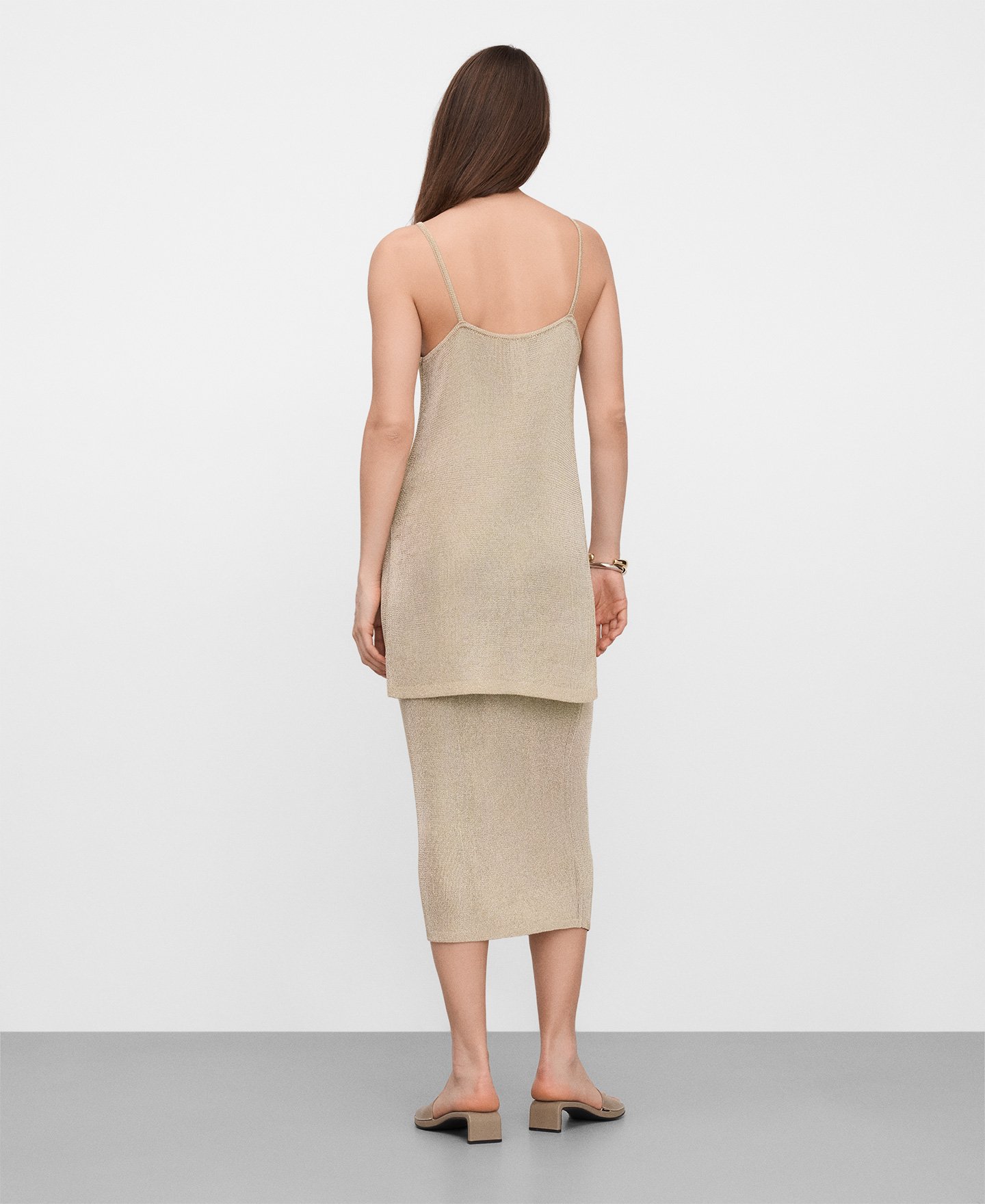 Saia reta em malha metalizada image number 2