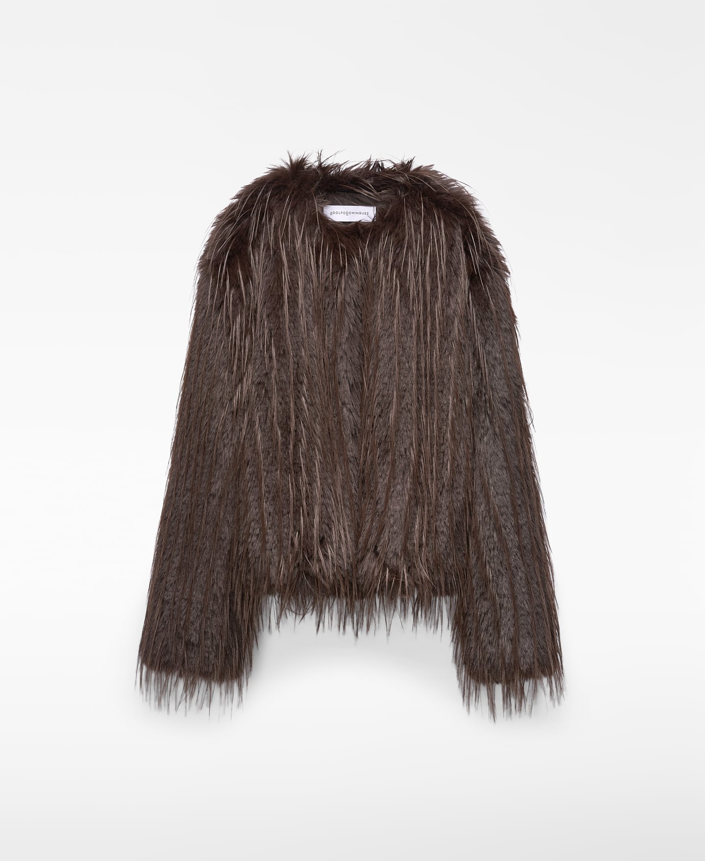 Long-haired faux fur coat image number 4
