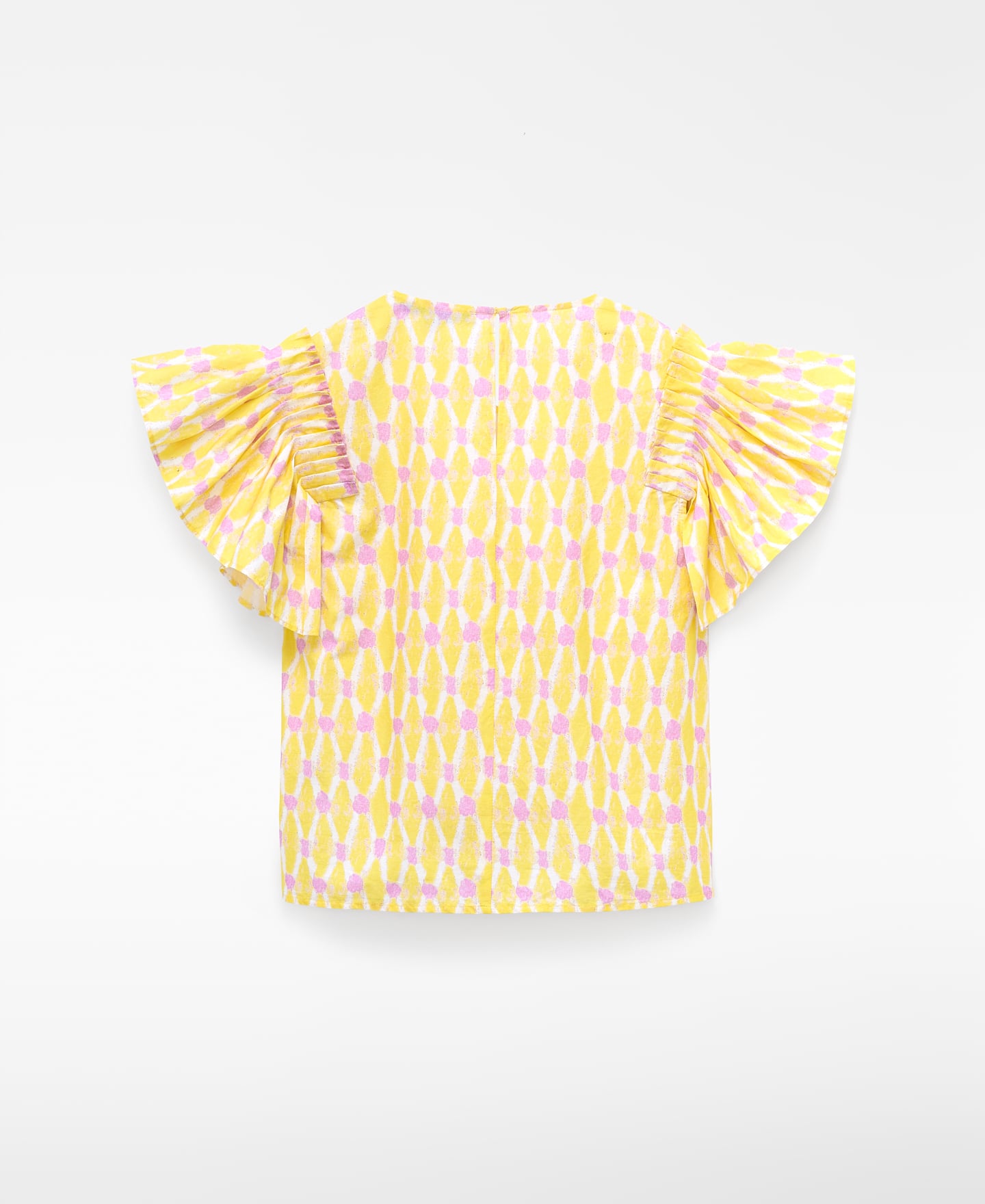 Cotton printed crop top with ruffles image number 5