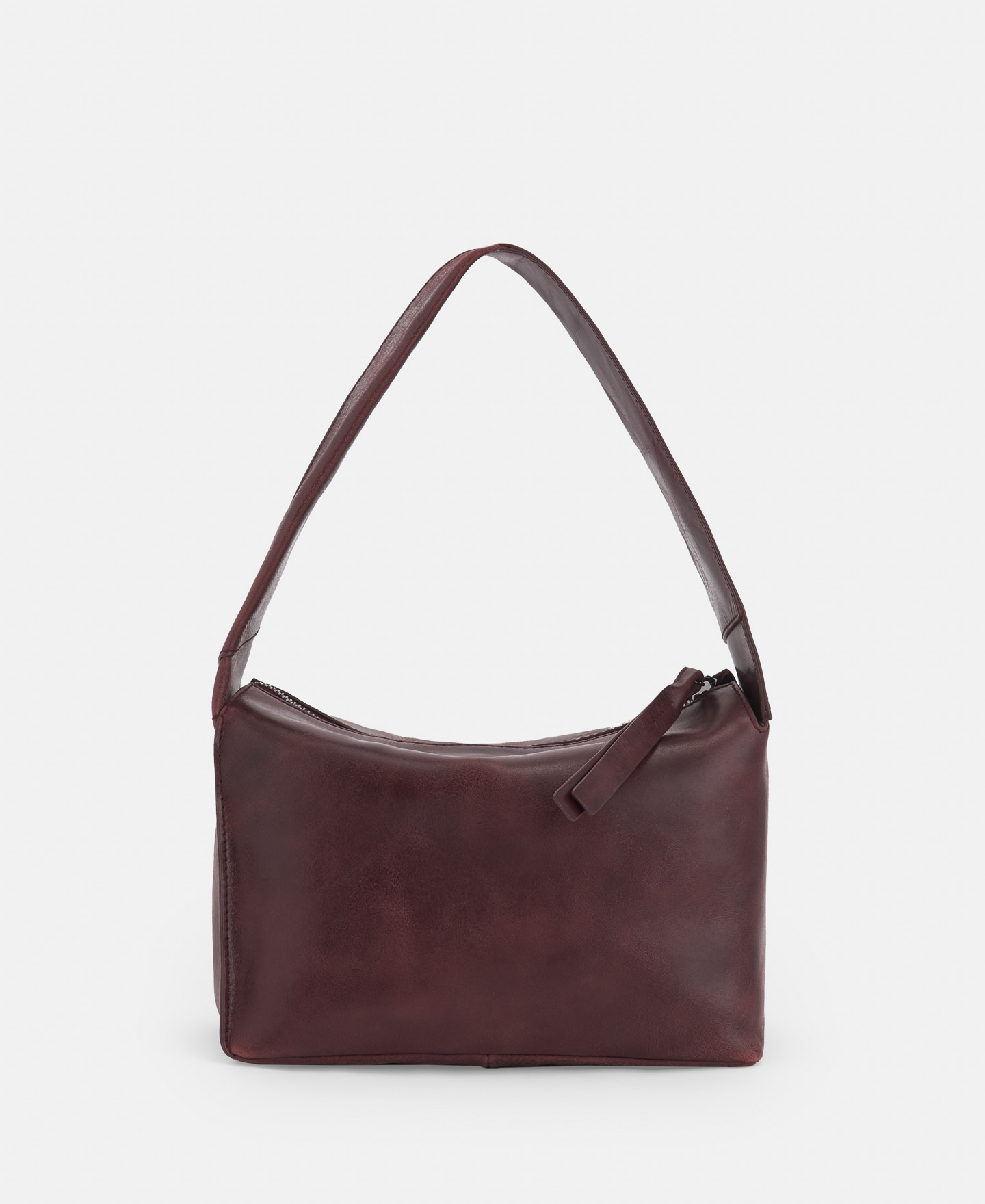 Small hobo bag in leather stitched seams image number 1