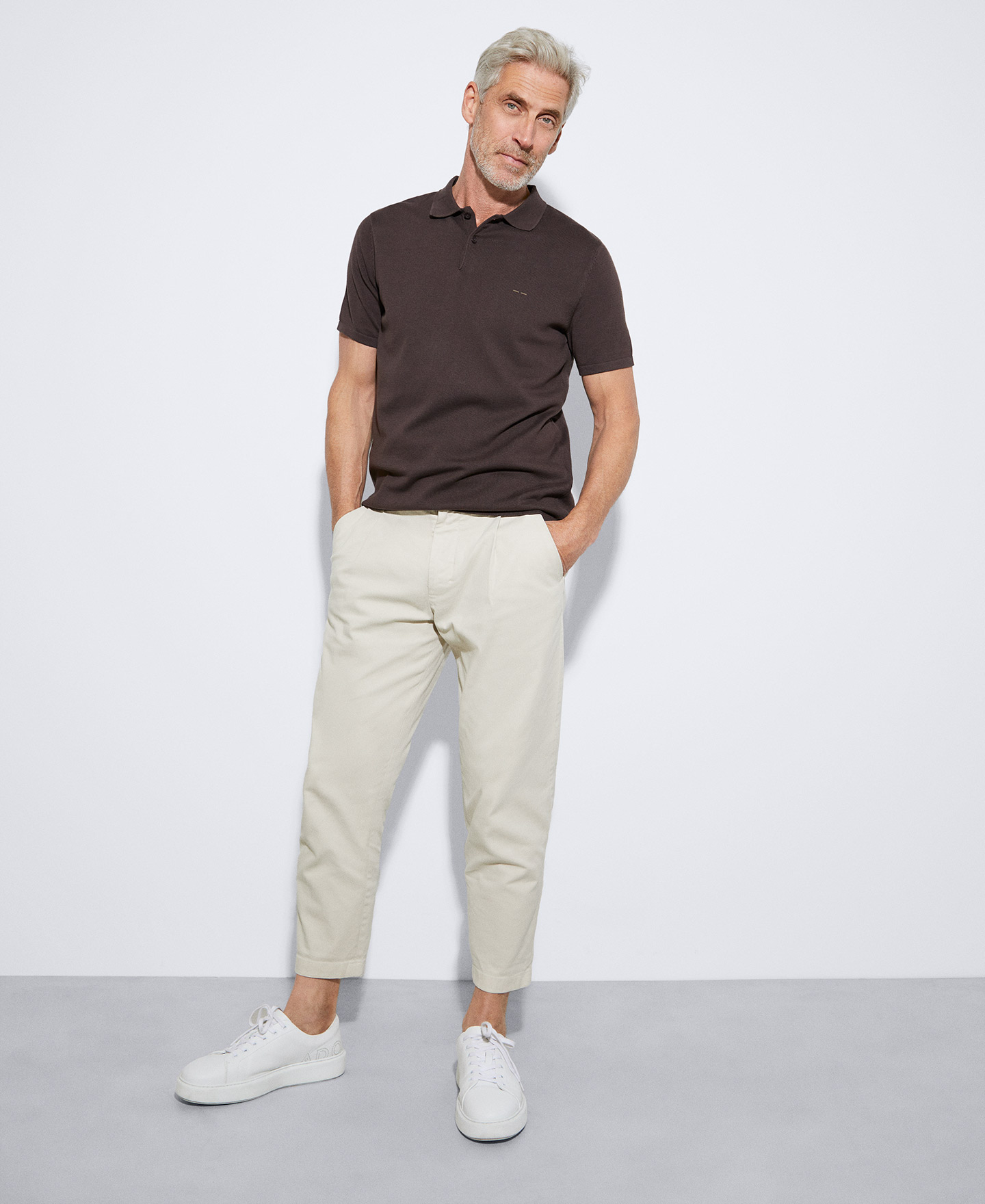 Two button polo shirt in cotton image number 1