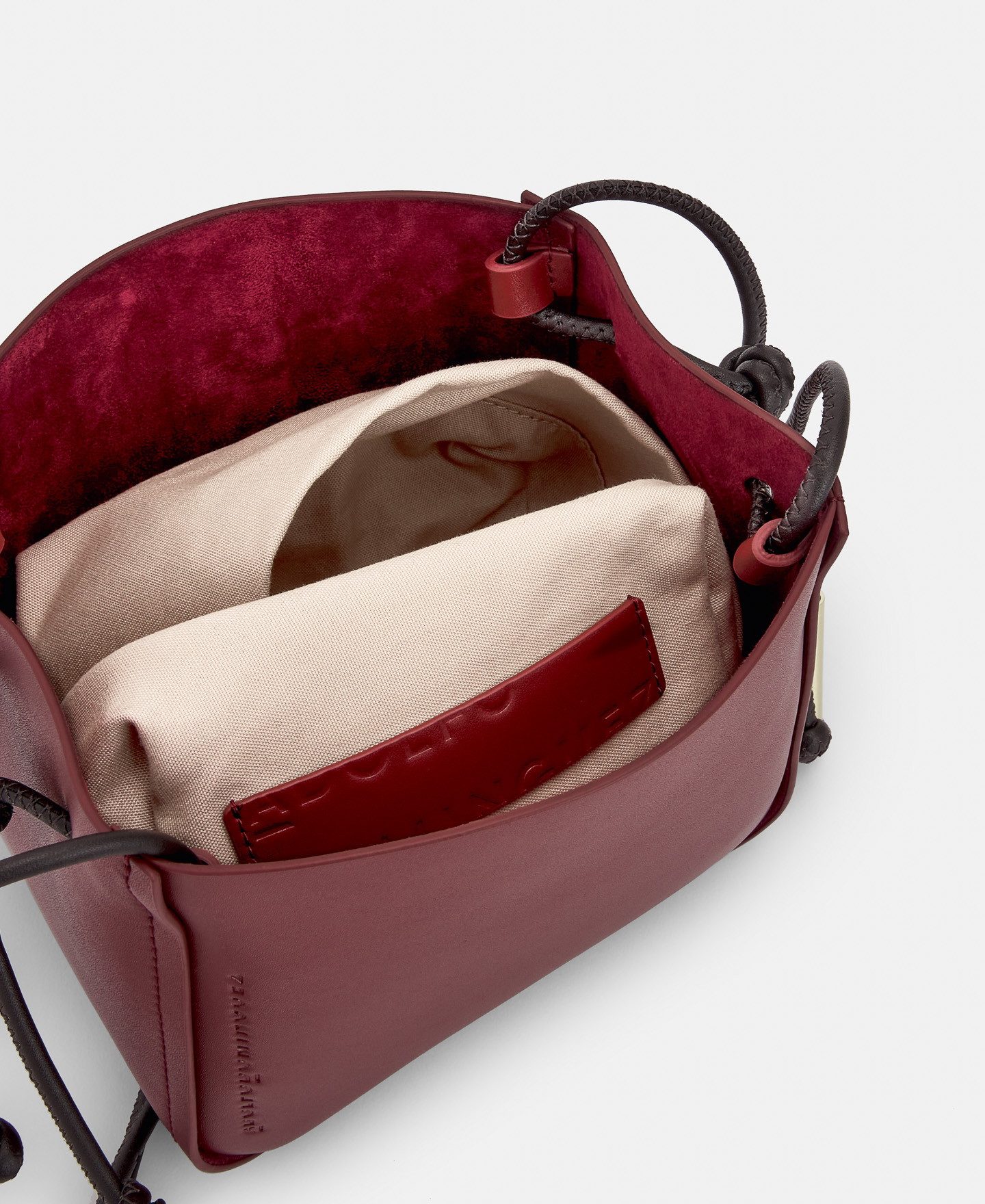 Responsible leather mini bucket bag image number 2