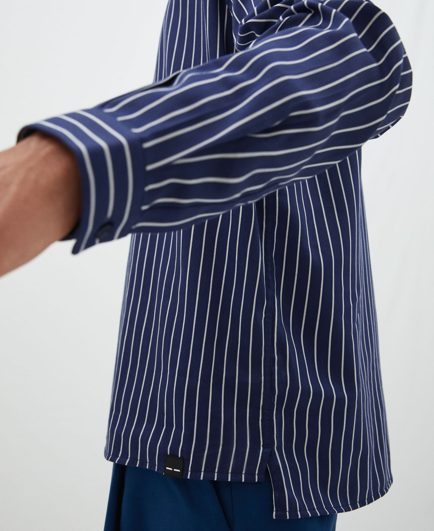 Camisa de rayas en algodón y modal image number 3
