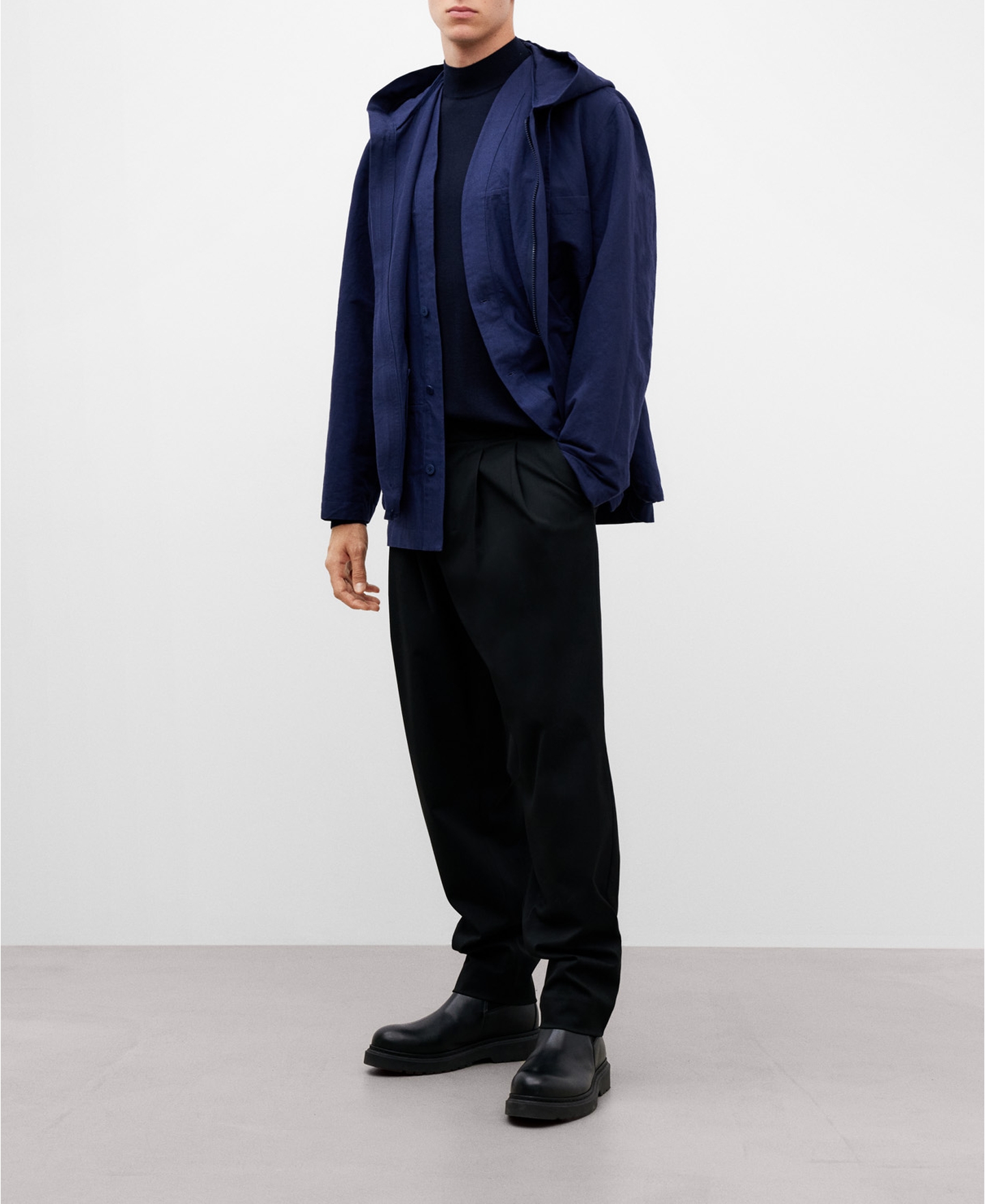 Merino wool perkins collar sweater men image number 1