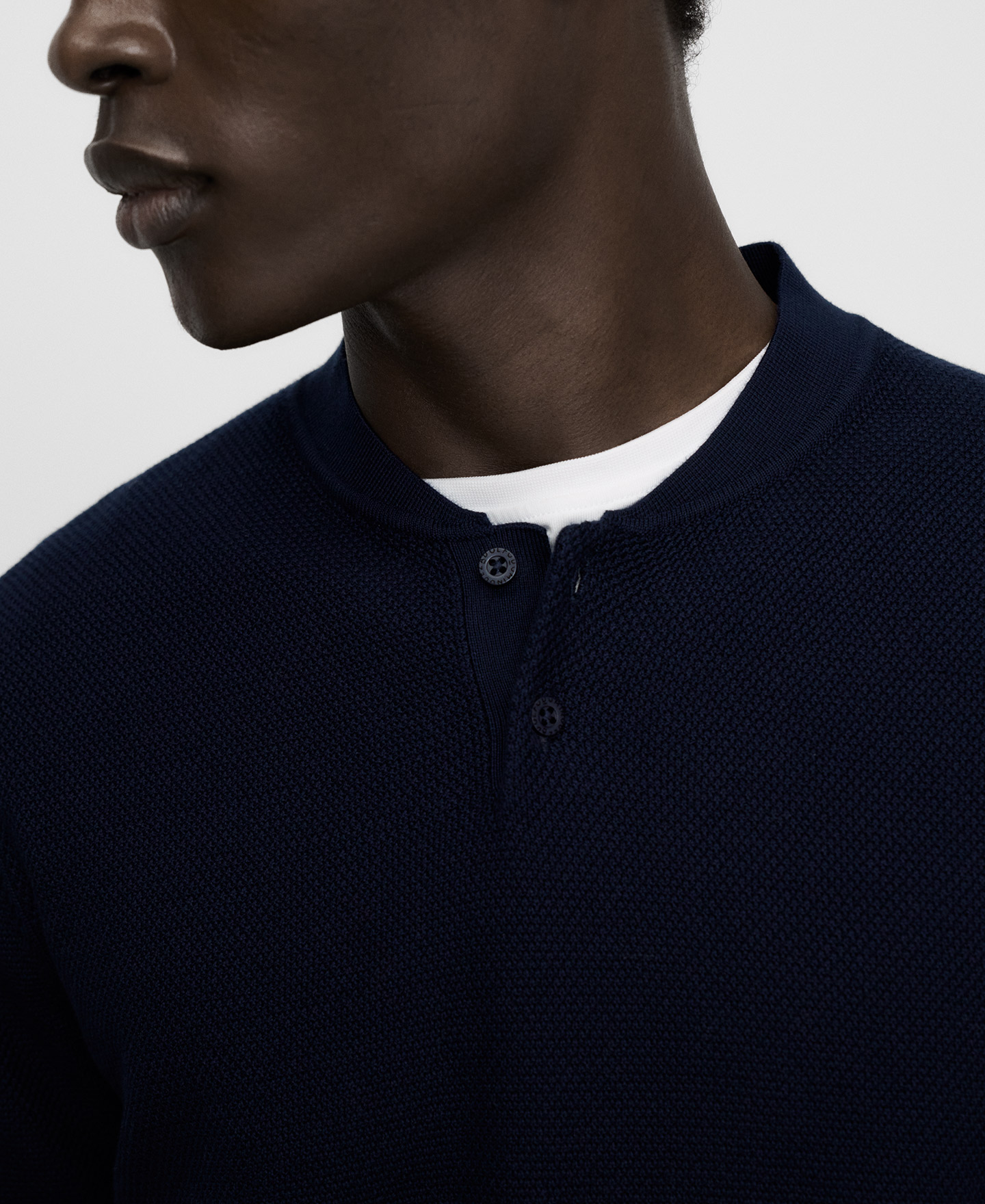 Polo cuello bomber punto estructura image number 3
