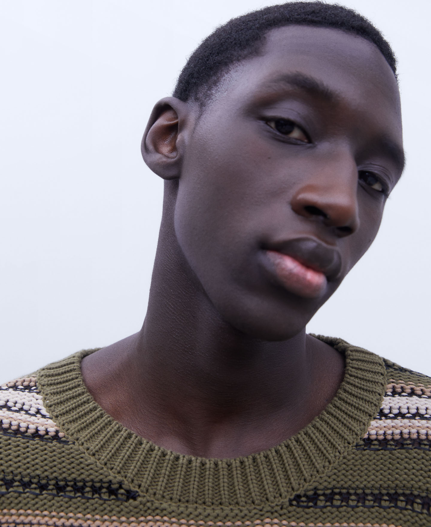 Striped structure crew neck sweater image number 3