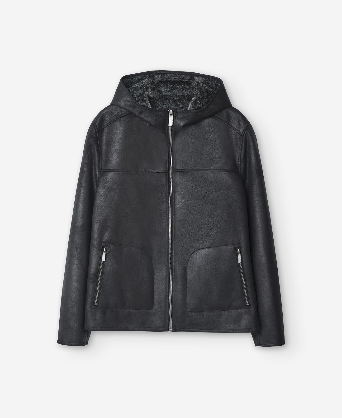 Black polyester jacket for men image number 4