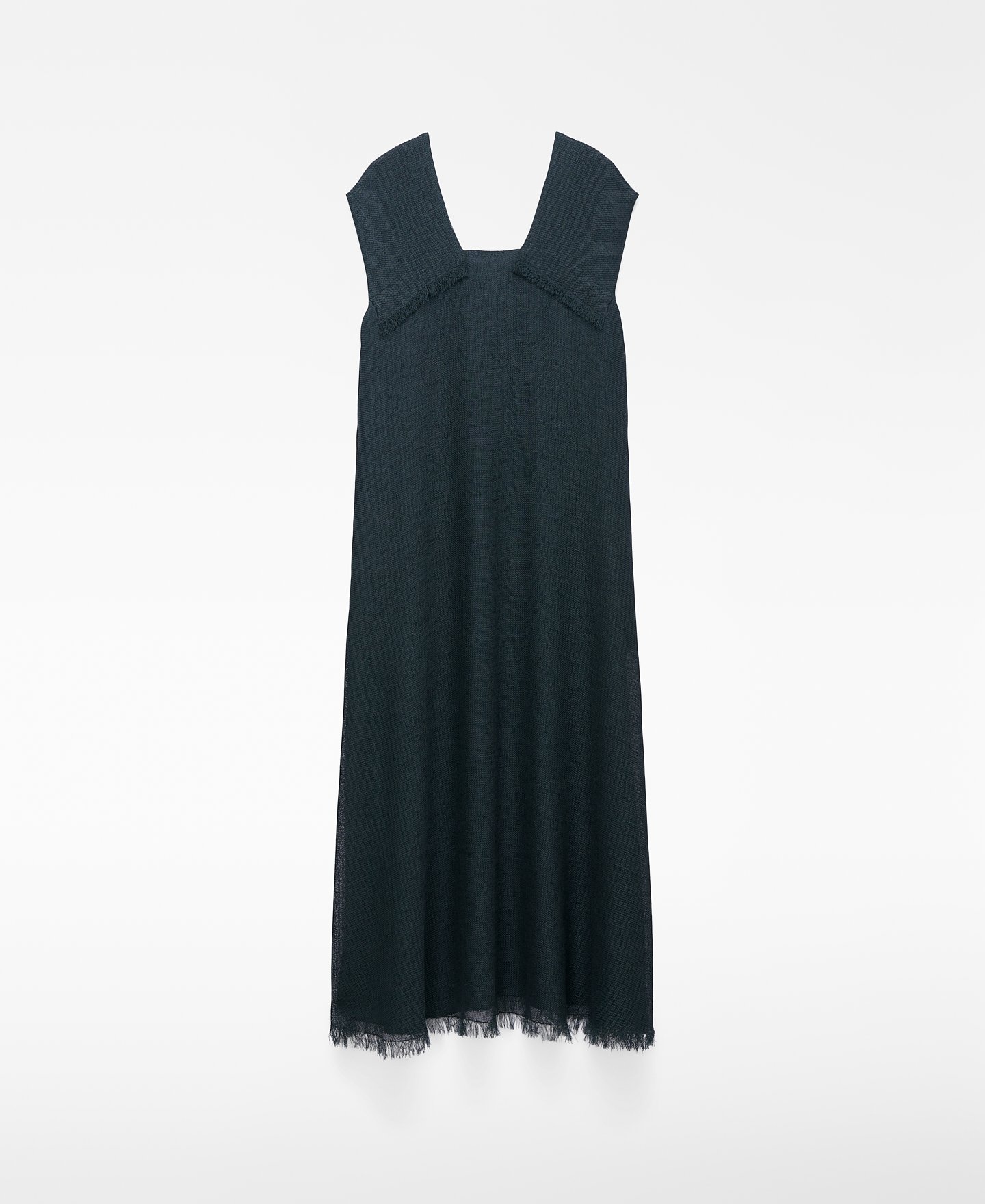 Tweed long frayed dress image number 4