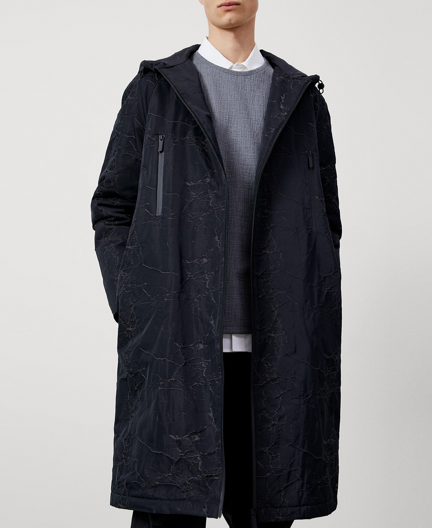 Crackle print parka image number 0