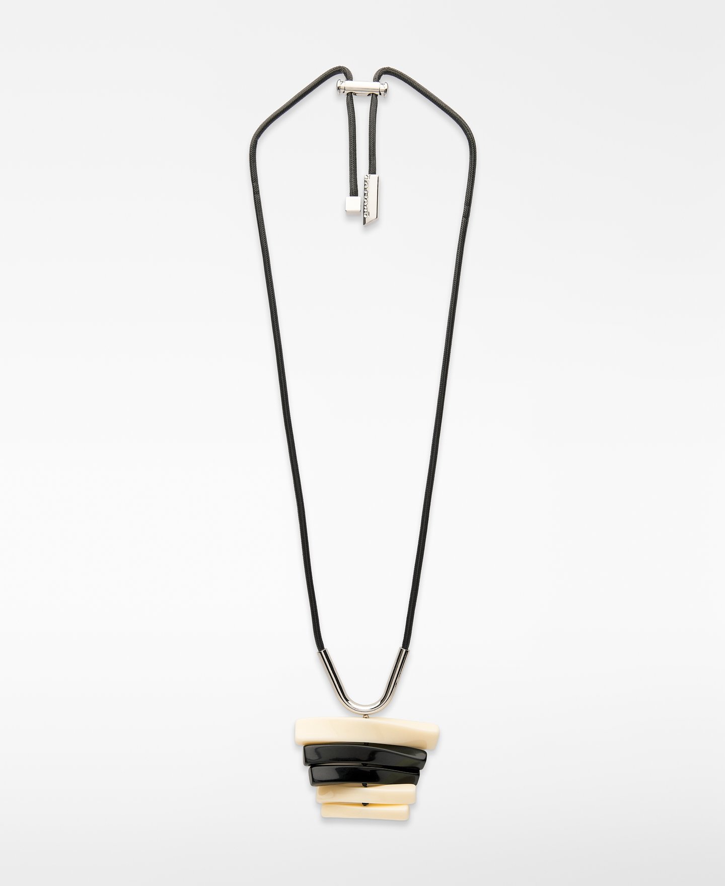 Halskette mit beweglichen Elementen, zweifarbig, aus Harz image number 0