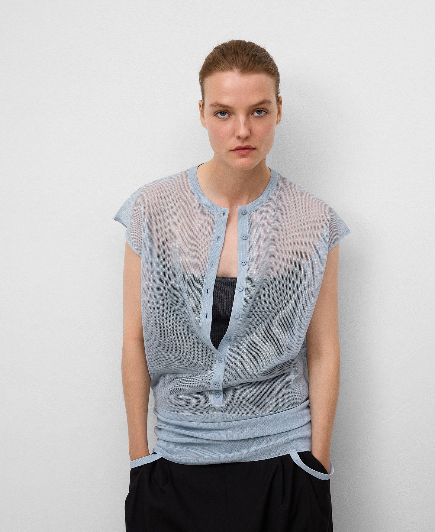 Jersey punto combinado mujer image number 0