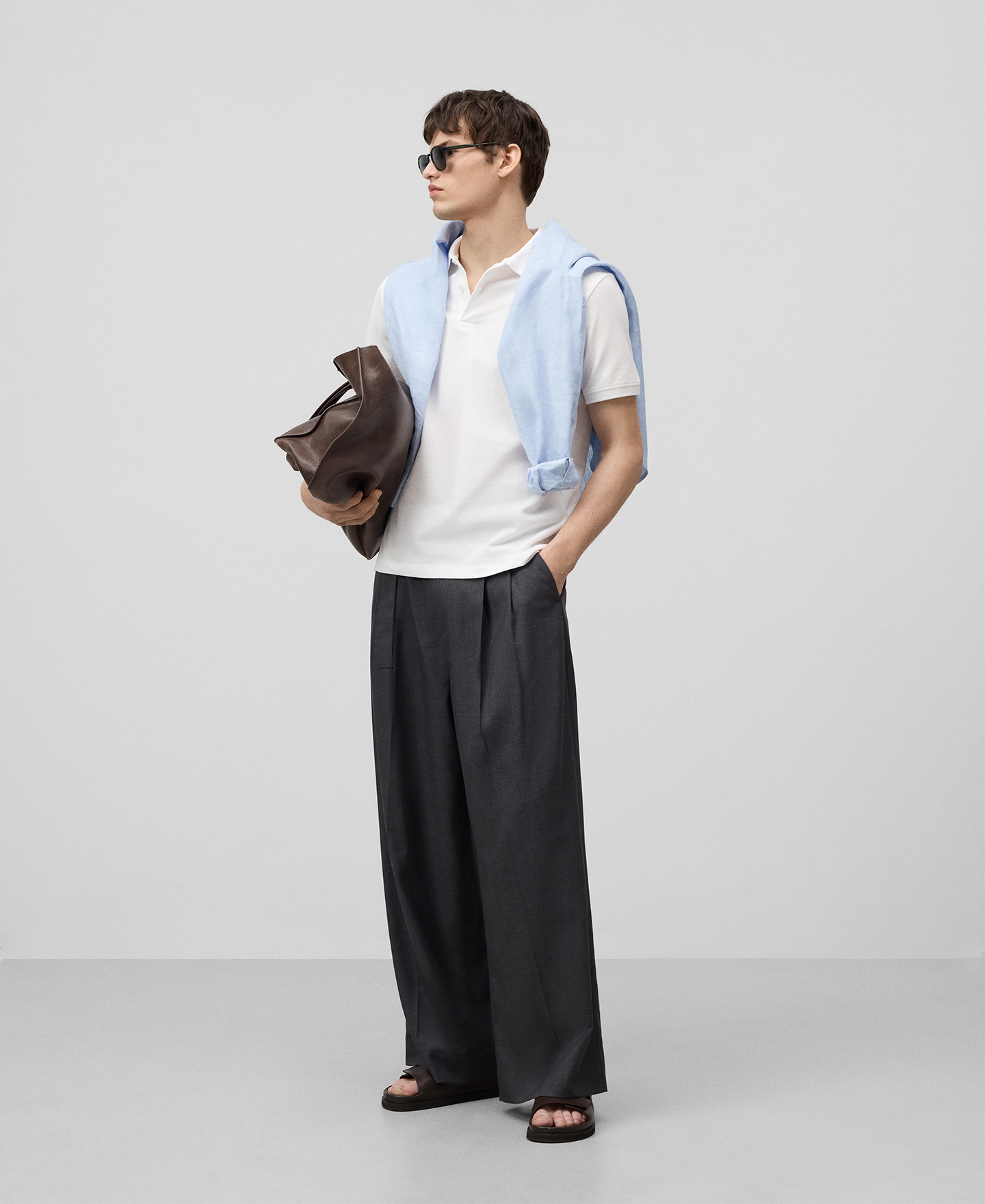 Organic cotton piqué polo shirt man image number 1