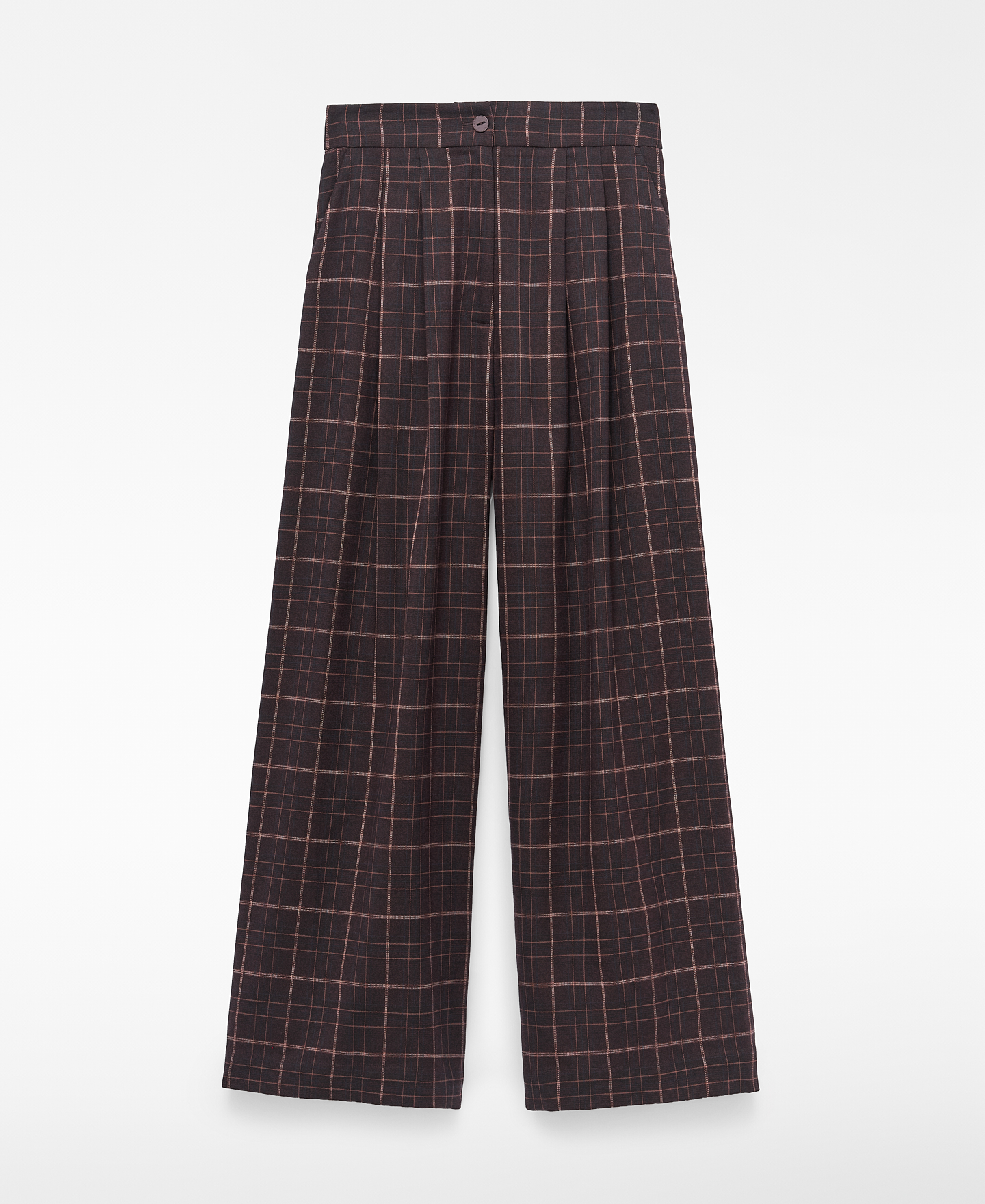 Checkered wide-leg trousers image number 4