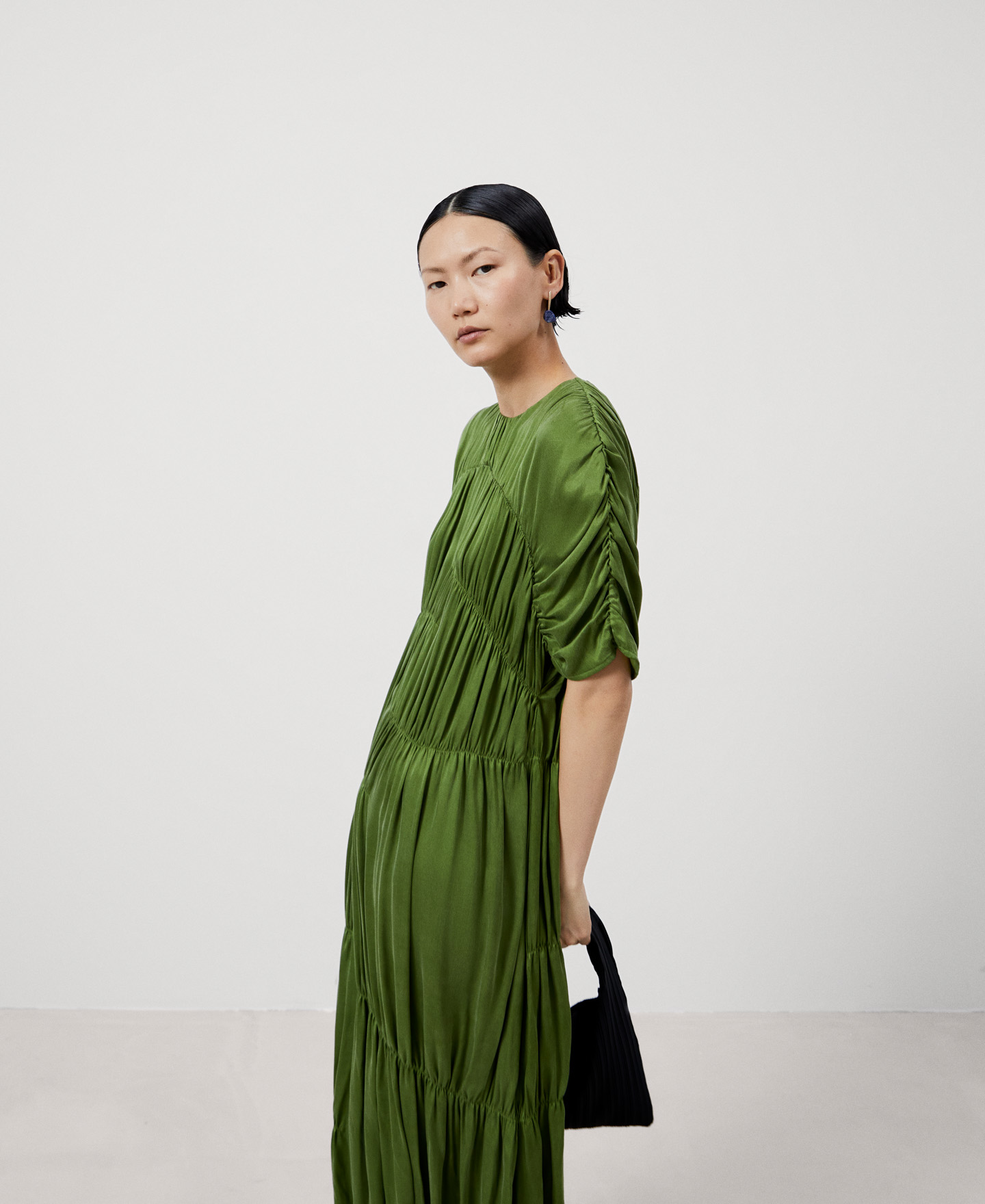 Cupro midi dress image number 5
