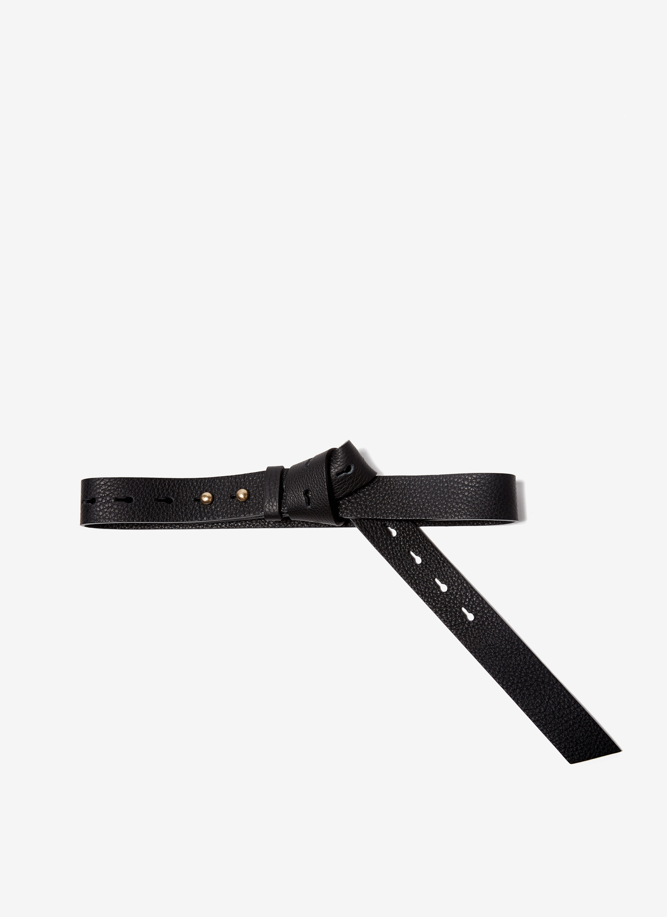 Granulated leather belt with image number 0