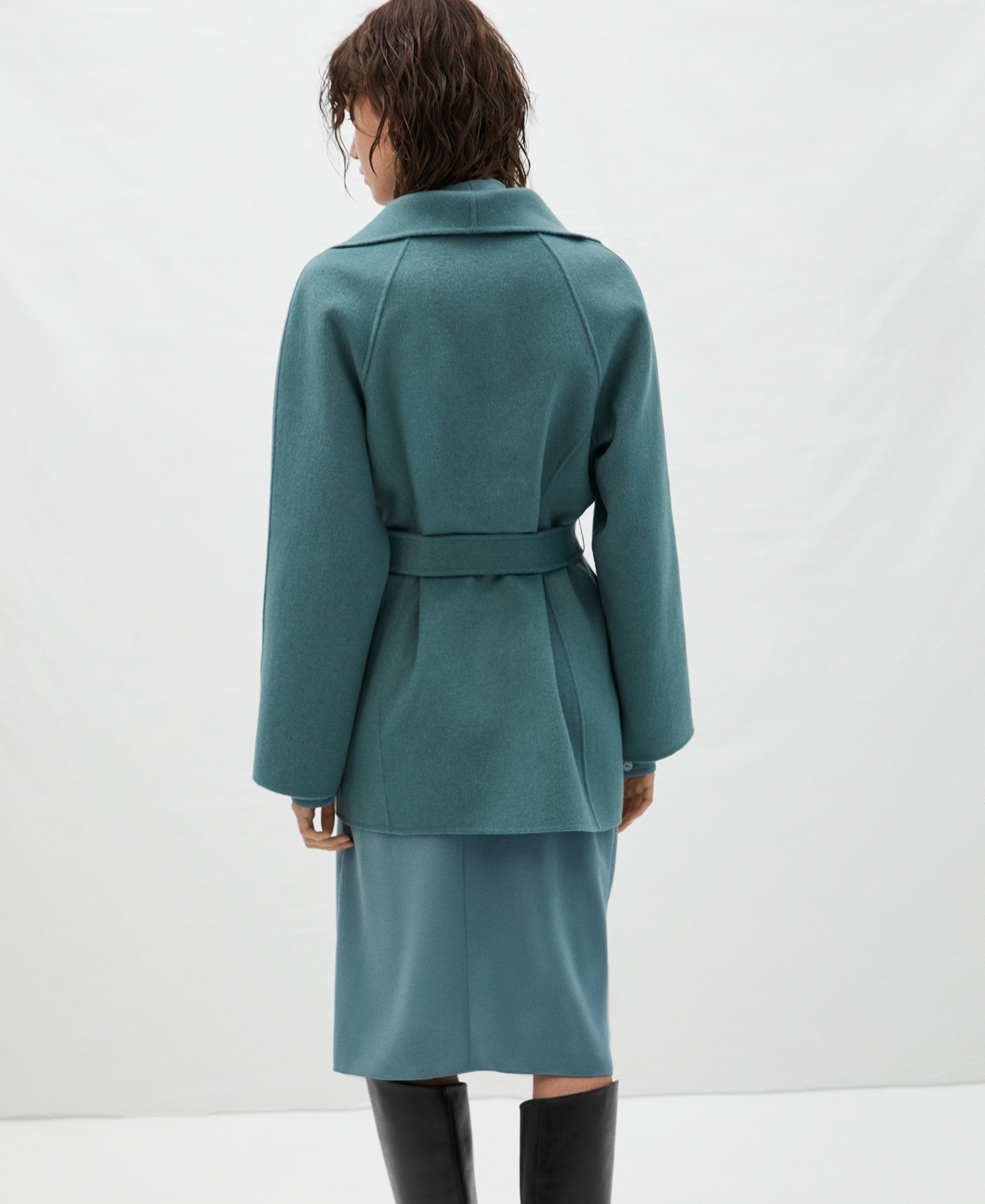 Double-faced coat with belt image number 2