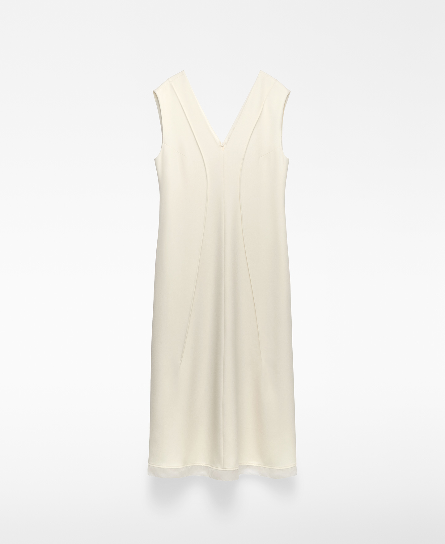 Vestido entallado escote pico mujer image number 4