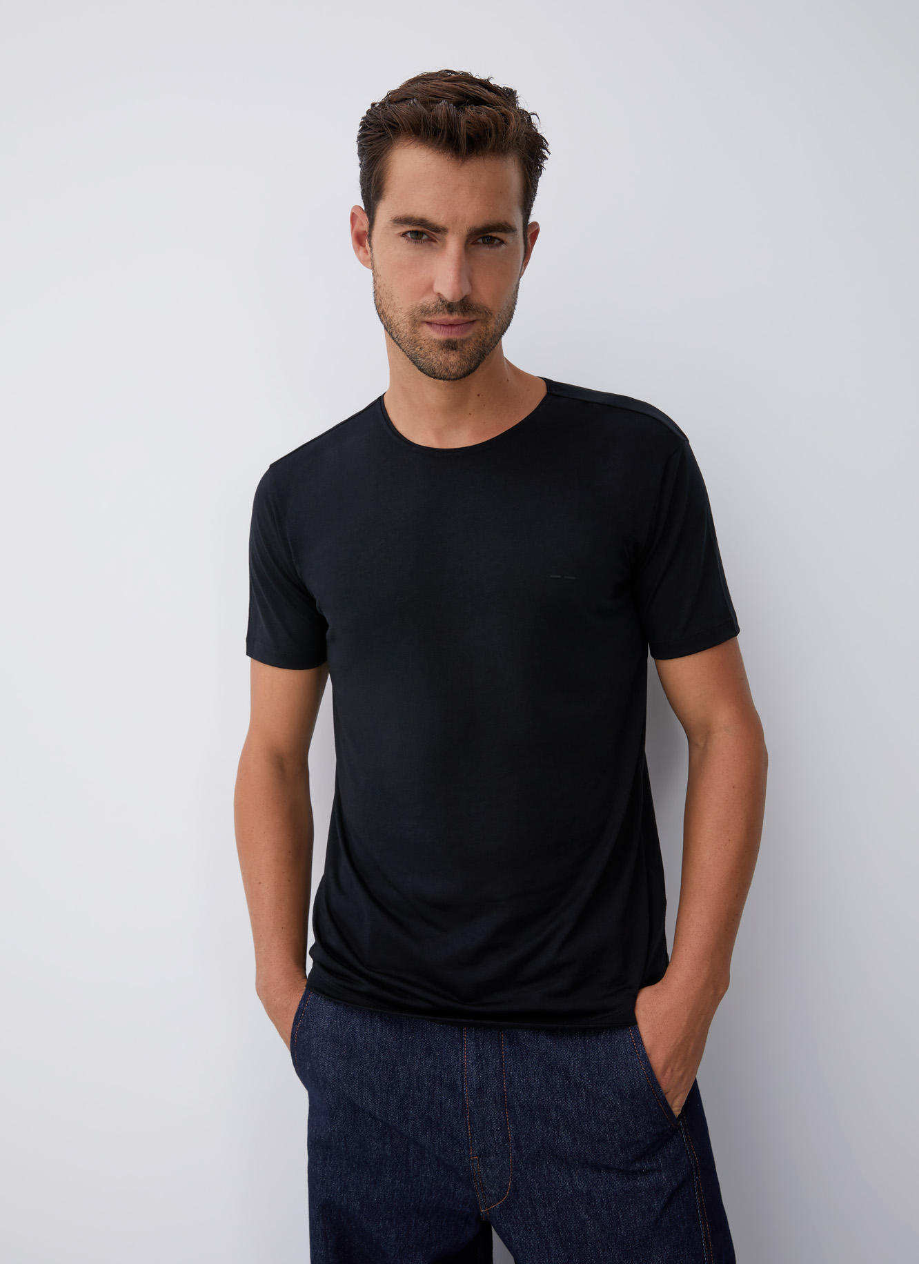 Lyocell and cotton t-shirt image number 0