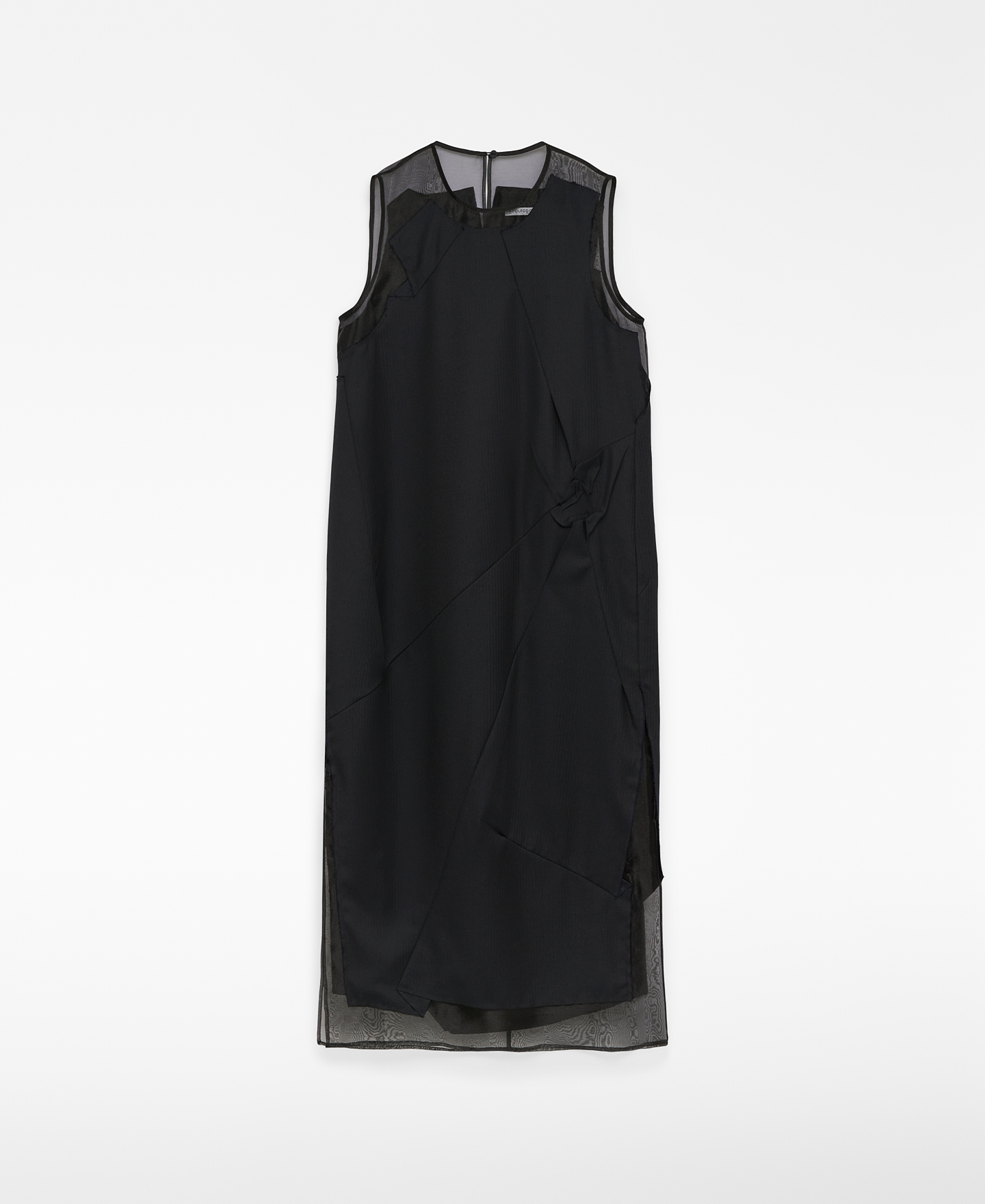 Contrast fabric crinkle dress woman image number 2