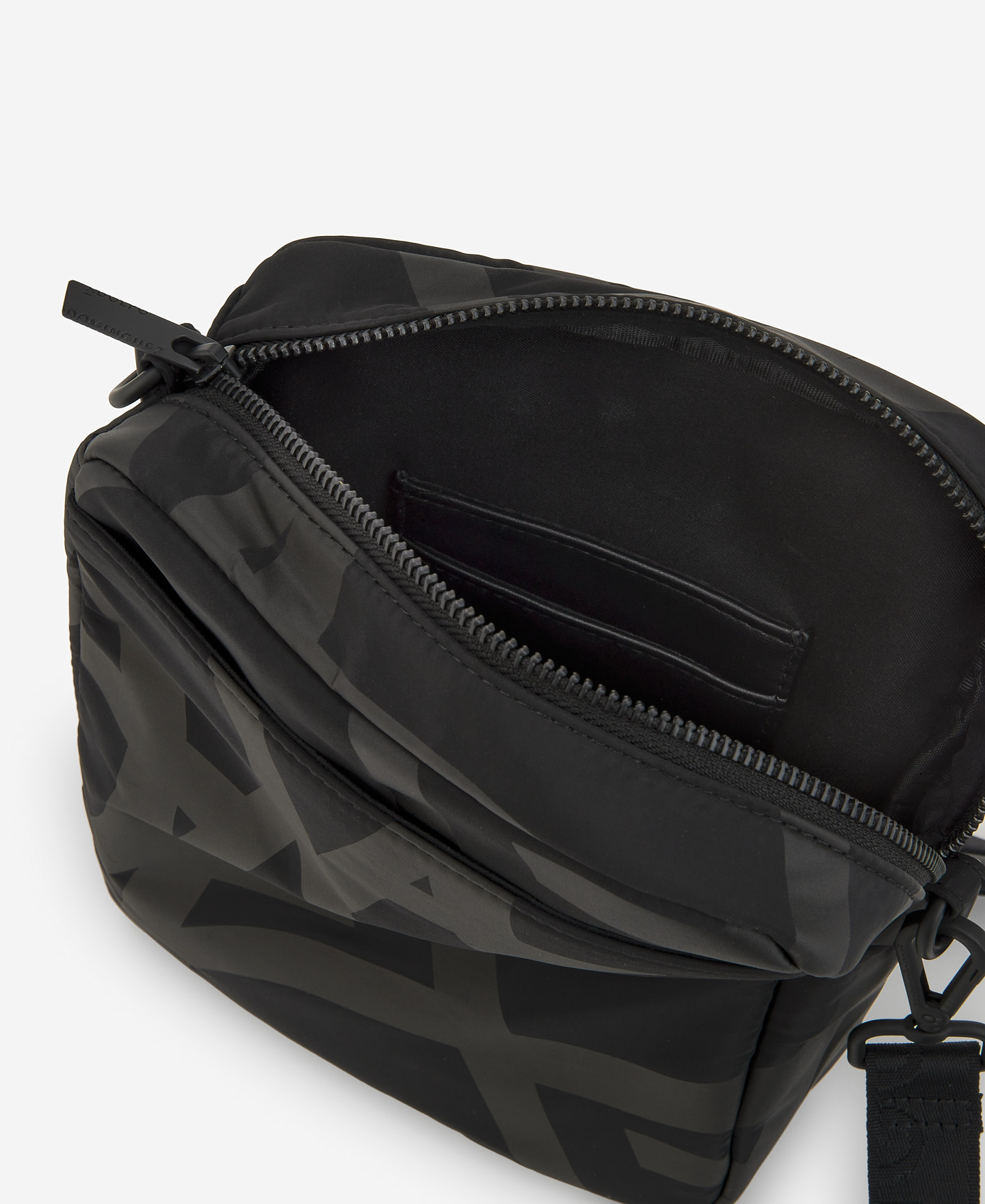 Black monogram print crossbody bag image number 3