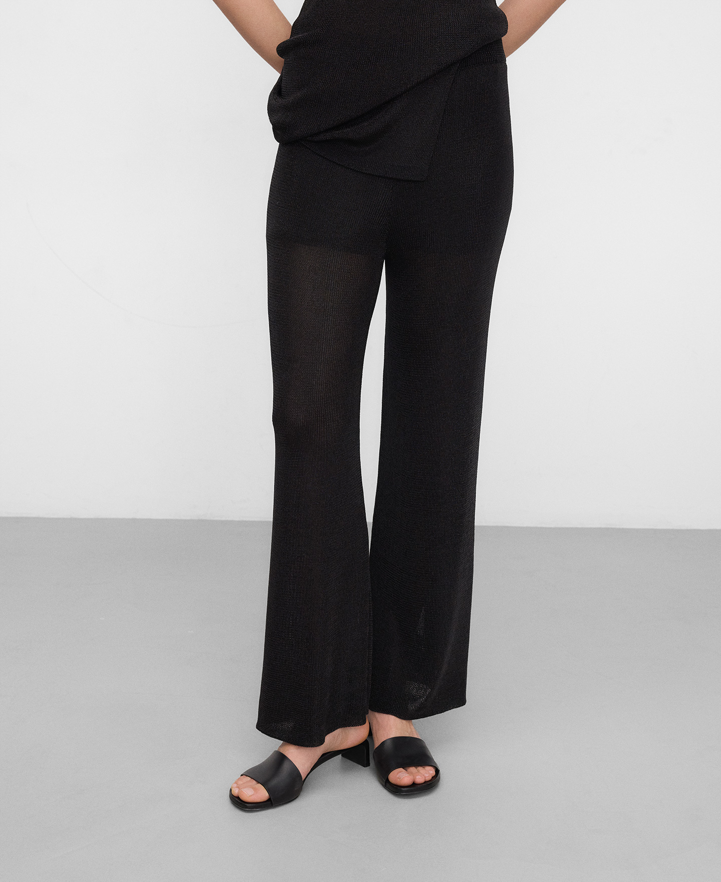 Metallic knit trousers image number 0