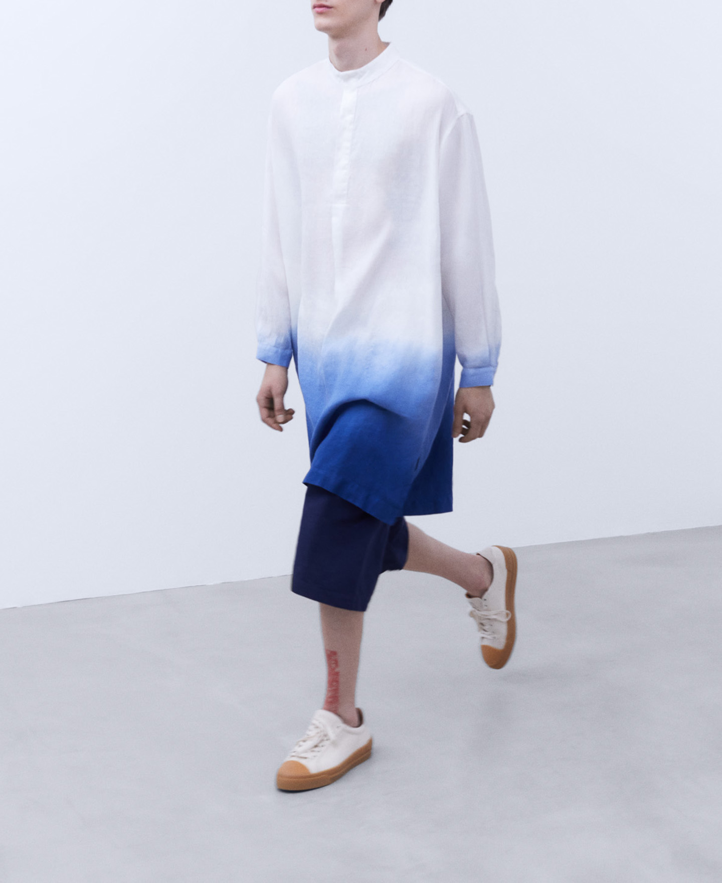European linen Mandarin collar kaftan image number 1