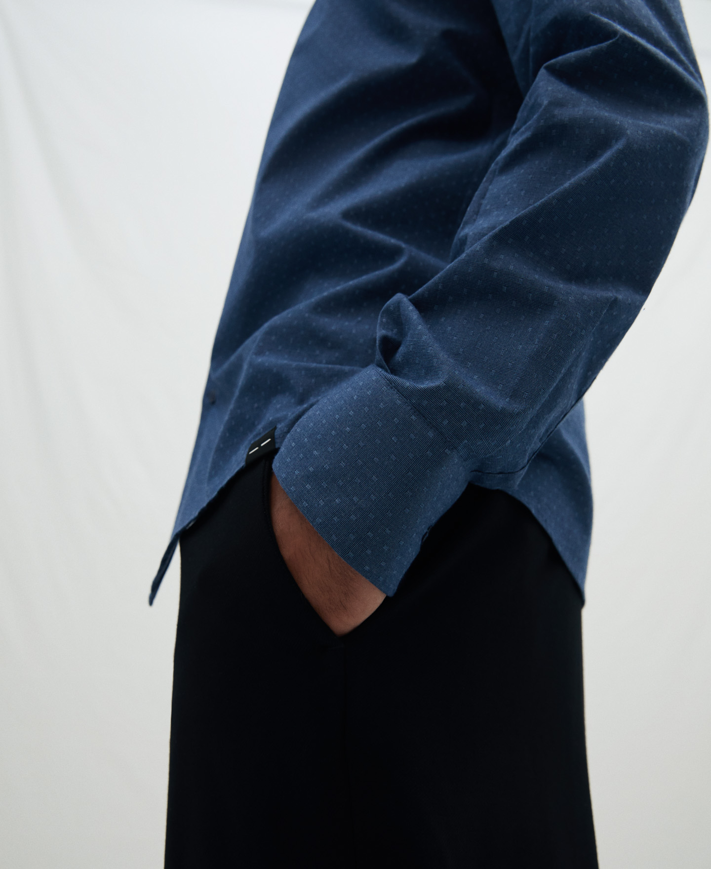 Hidden button cotton shirt image number 3