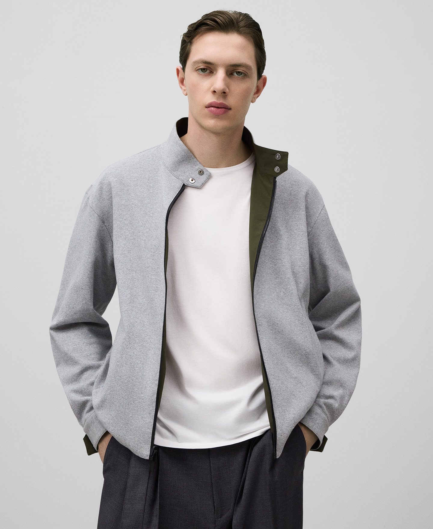 Chaqueta cuello tira reversible hombre image number 5