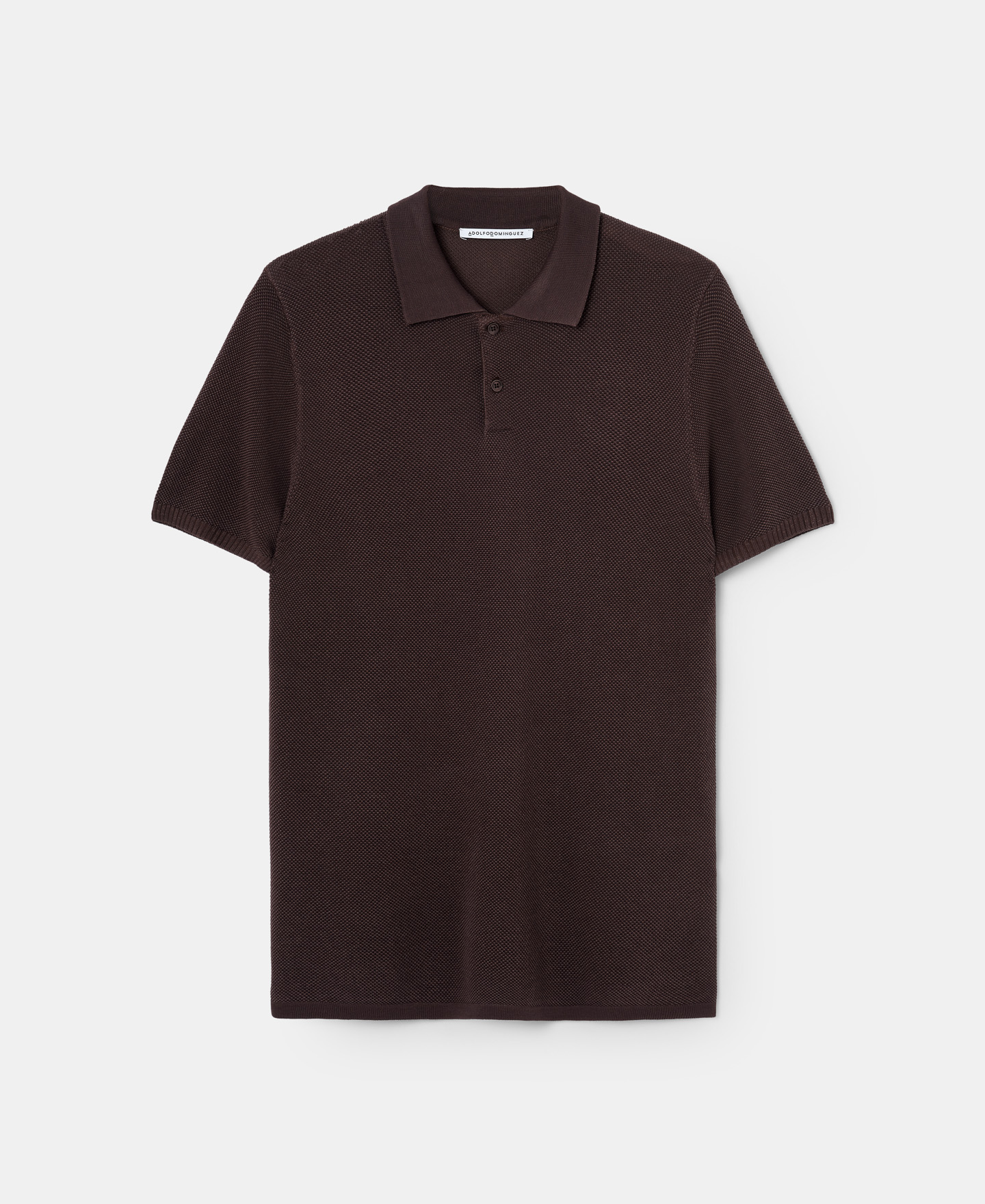 Polo cuello camisero piqué marrón image number 4