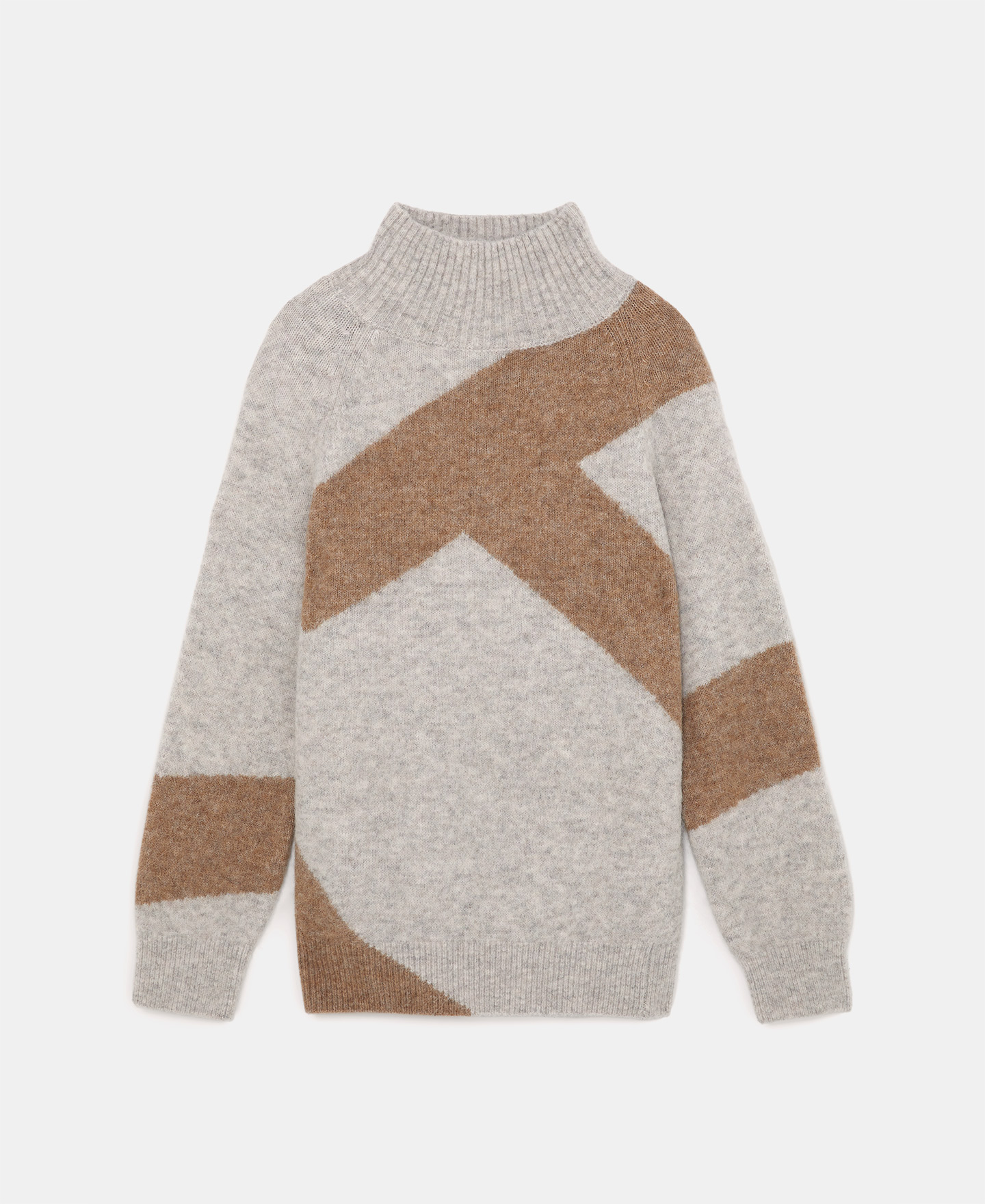 Intarsia sweater in wool knit image number 4