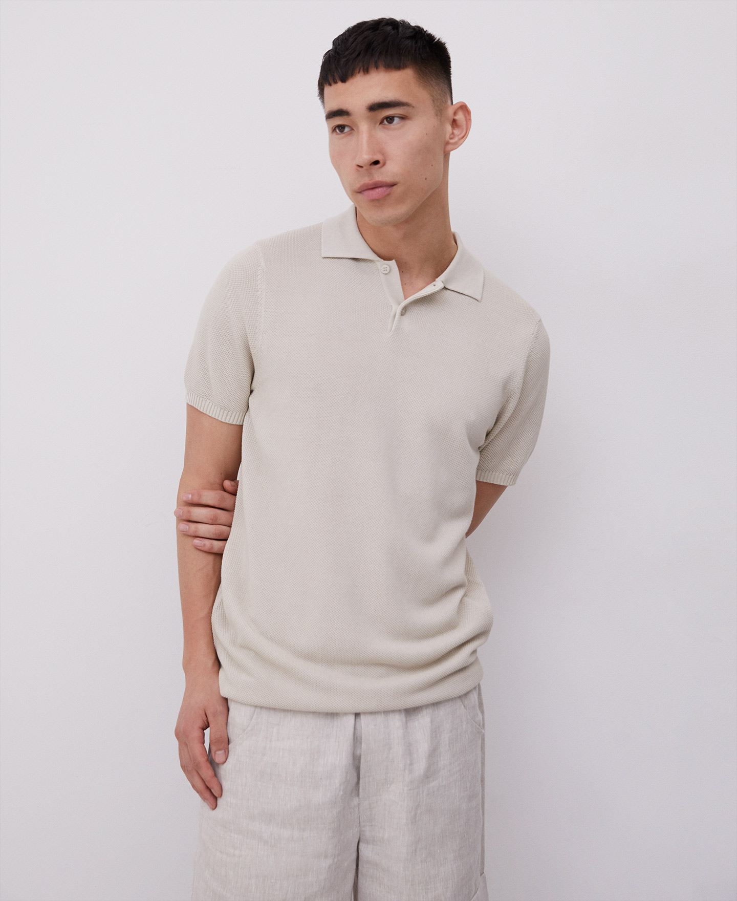 Cotton and viscose polo shirt image number 0