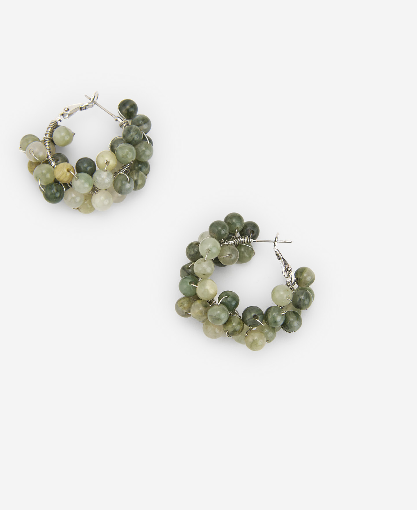 Green natural stone earrings image number 1
