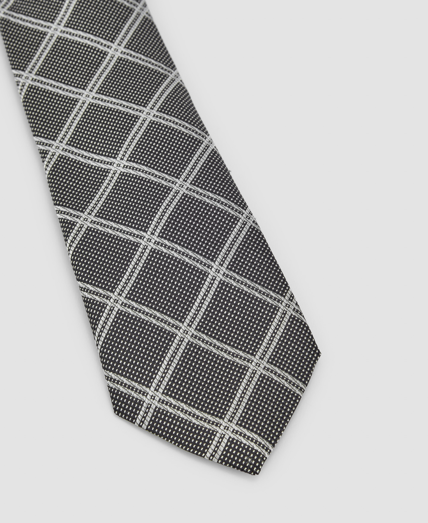 Cotton checkered tie image number 1