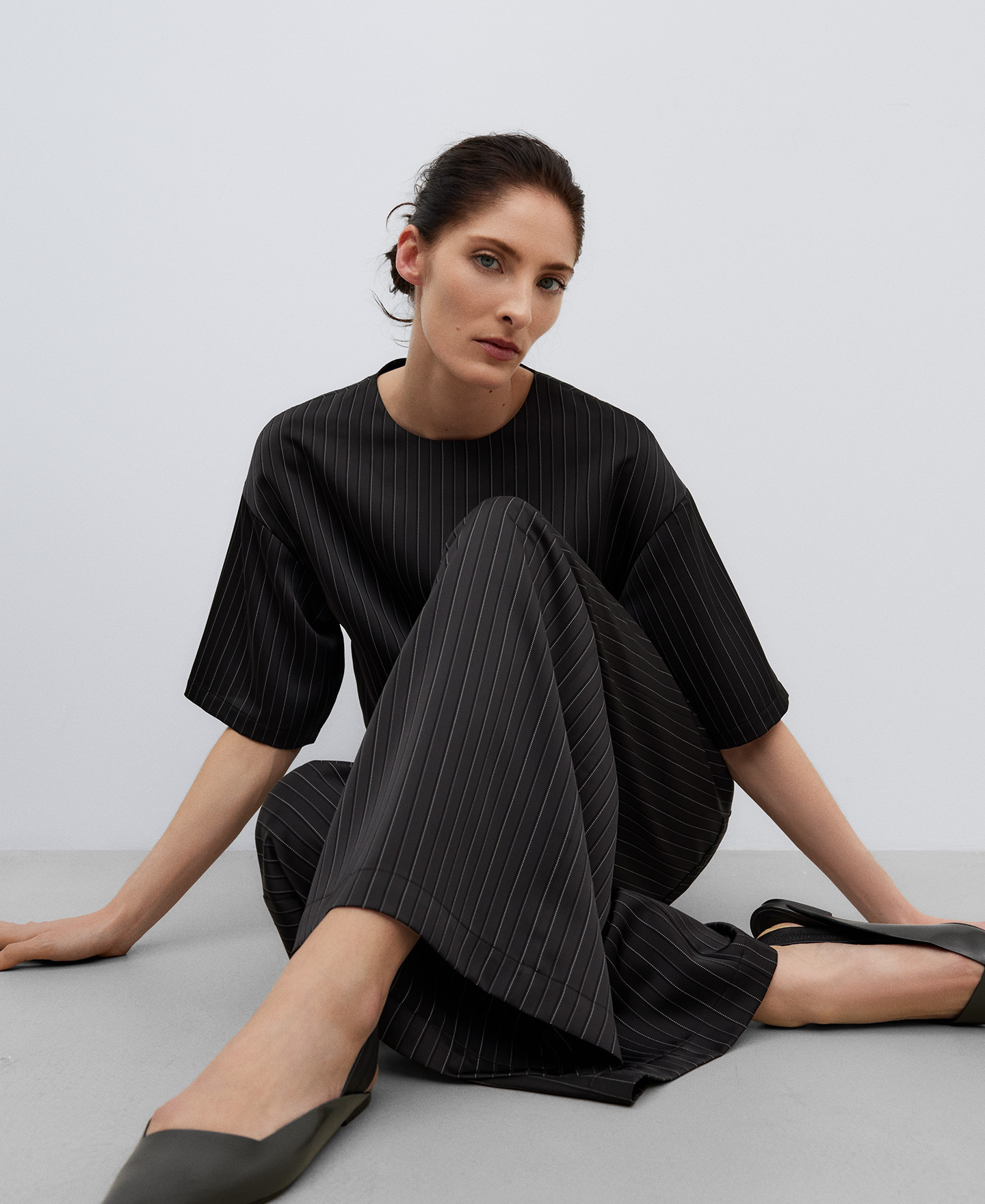 Striped short sleeve top woman image number 3