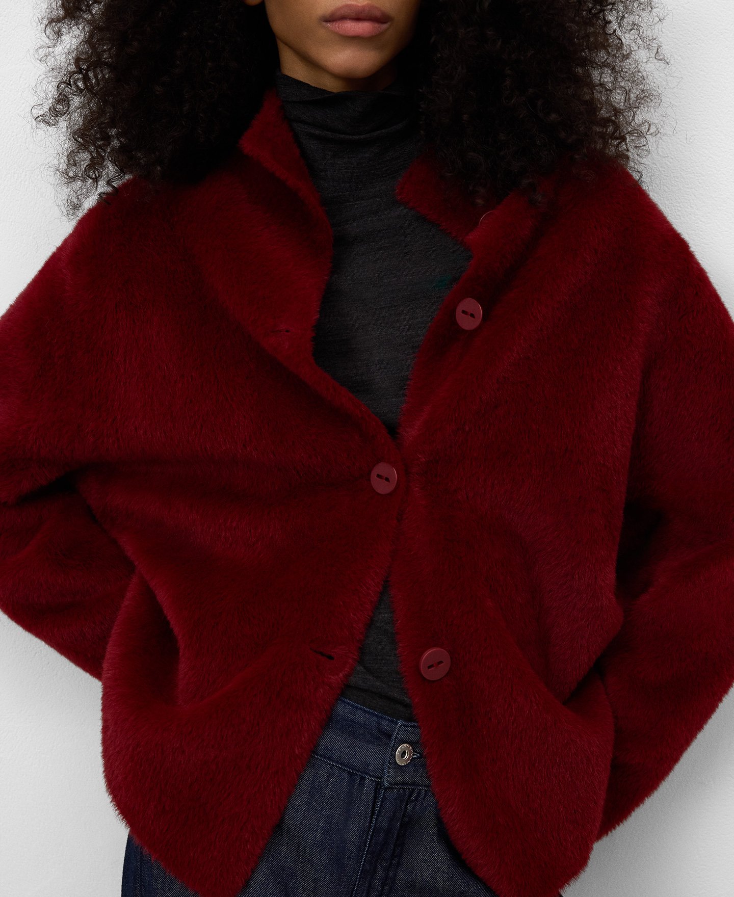 Chaqueta punto efecto pelo mujer image number 3
