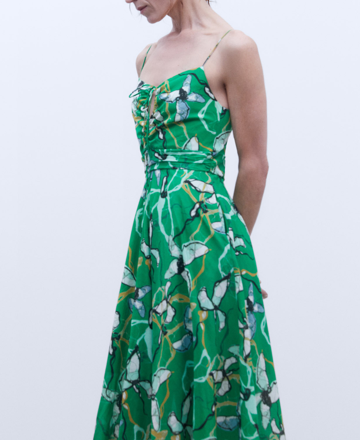 Three-strap cotton dress image number 3