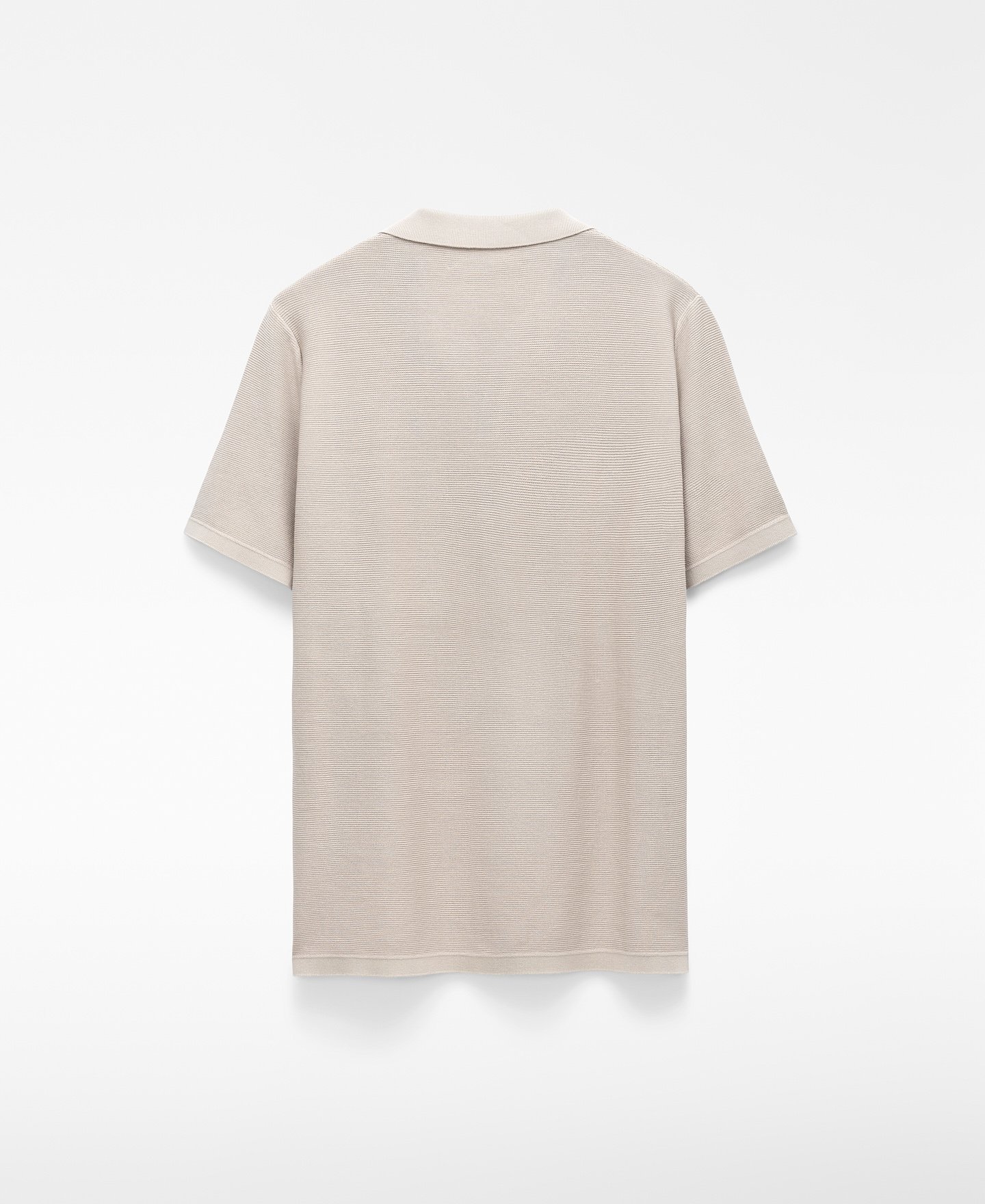 V-neck structured knit polo shirt image number 5