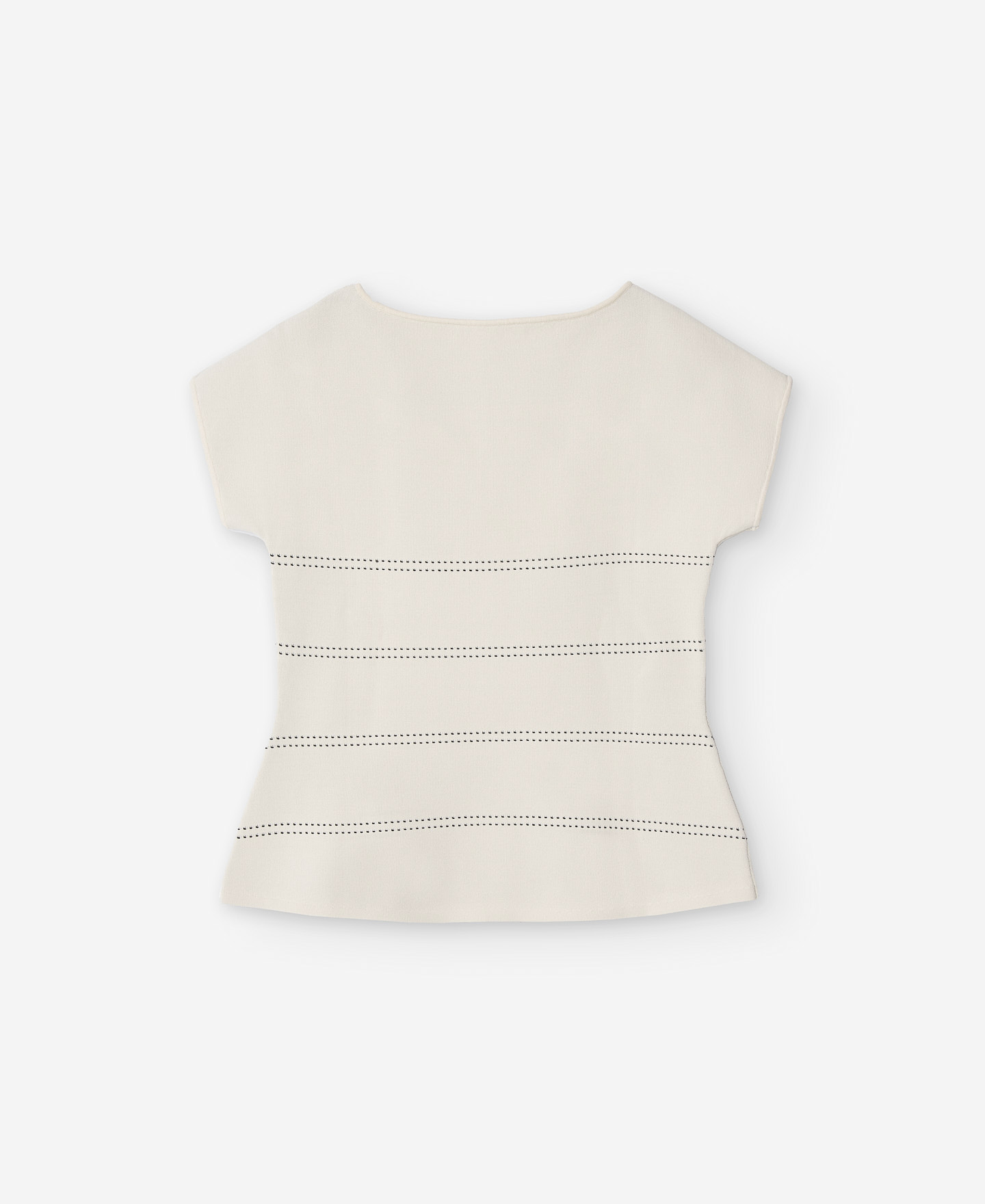 Bateau neckline top with stitching woman image number 5