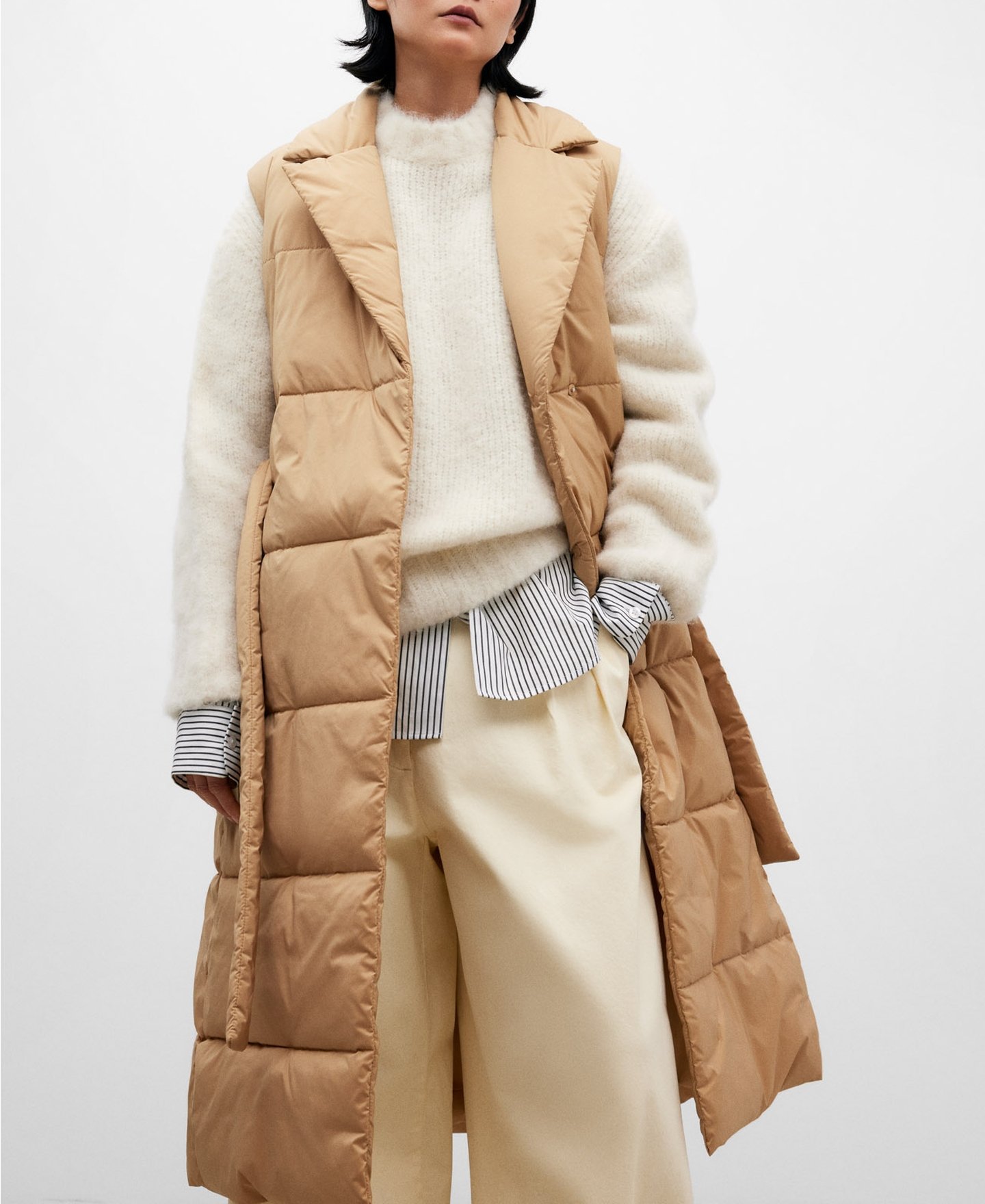 Long padded waistcoat for women image number 0