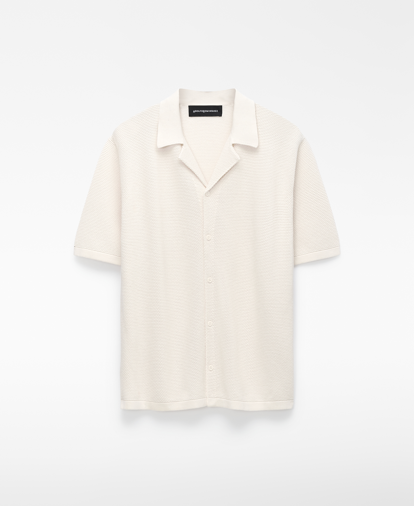 Chemise en maille structur&eacute;e &agrave; col bowling image number 4
