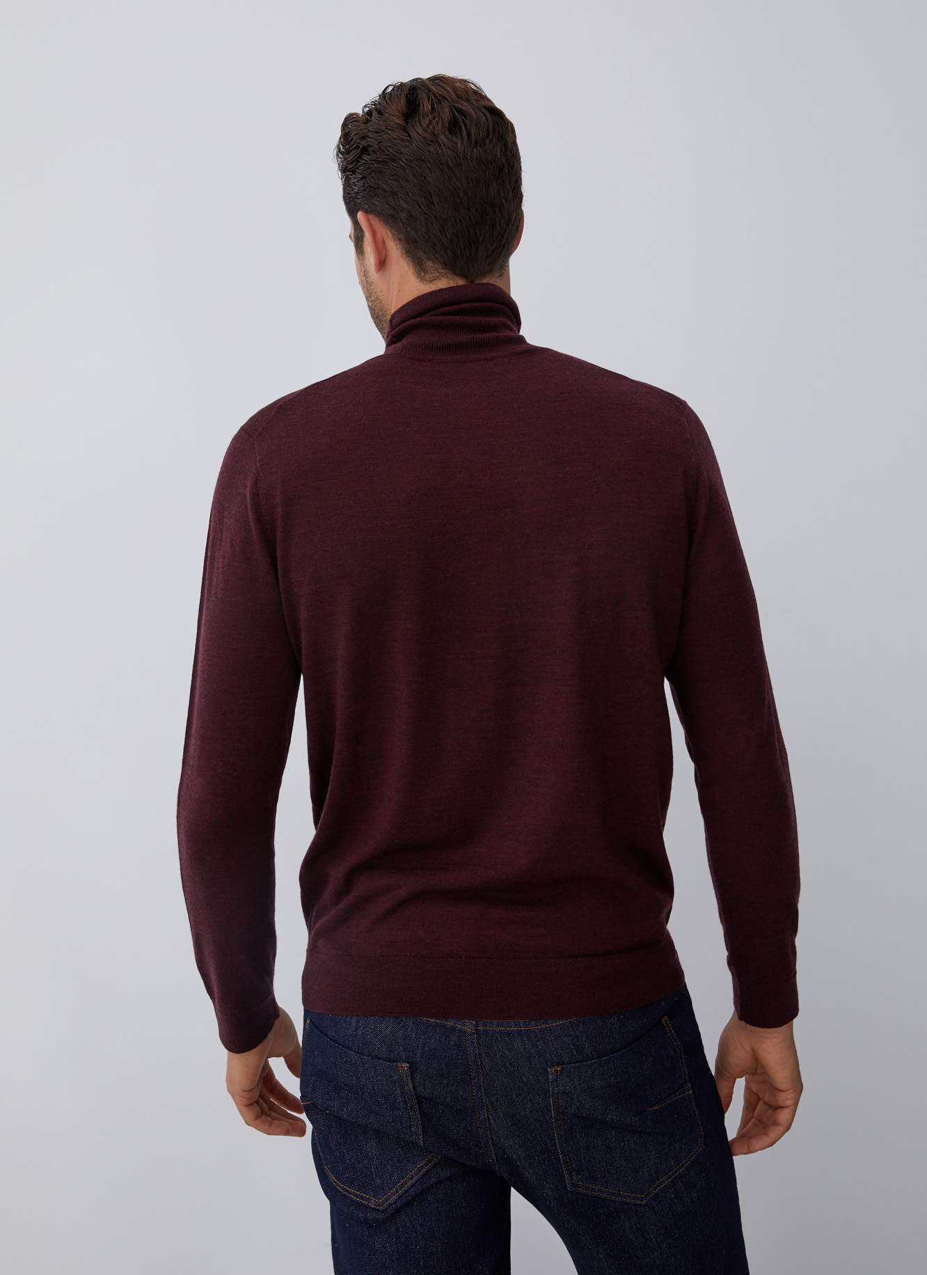 Merino wool sweater with high collar image number 1