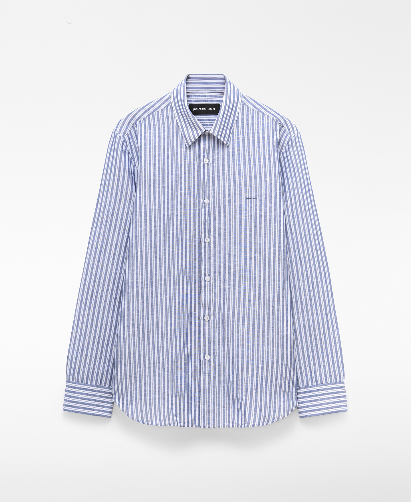 Linen and cotton regular fit striped shirt image number 0