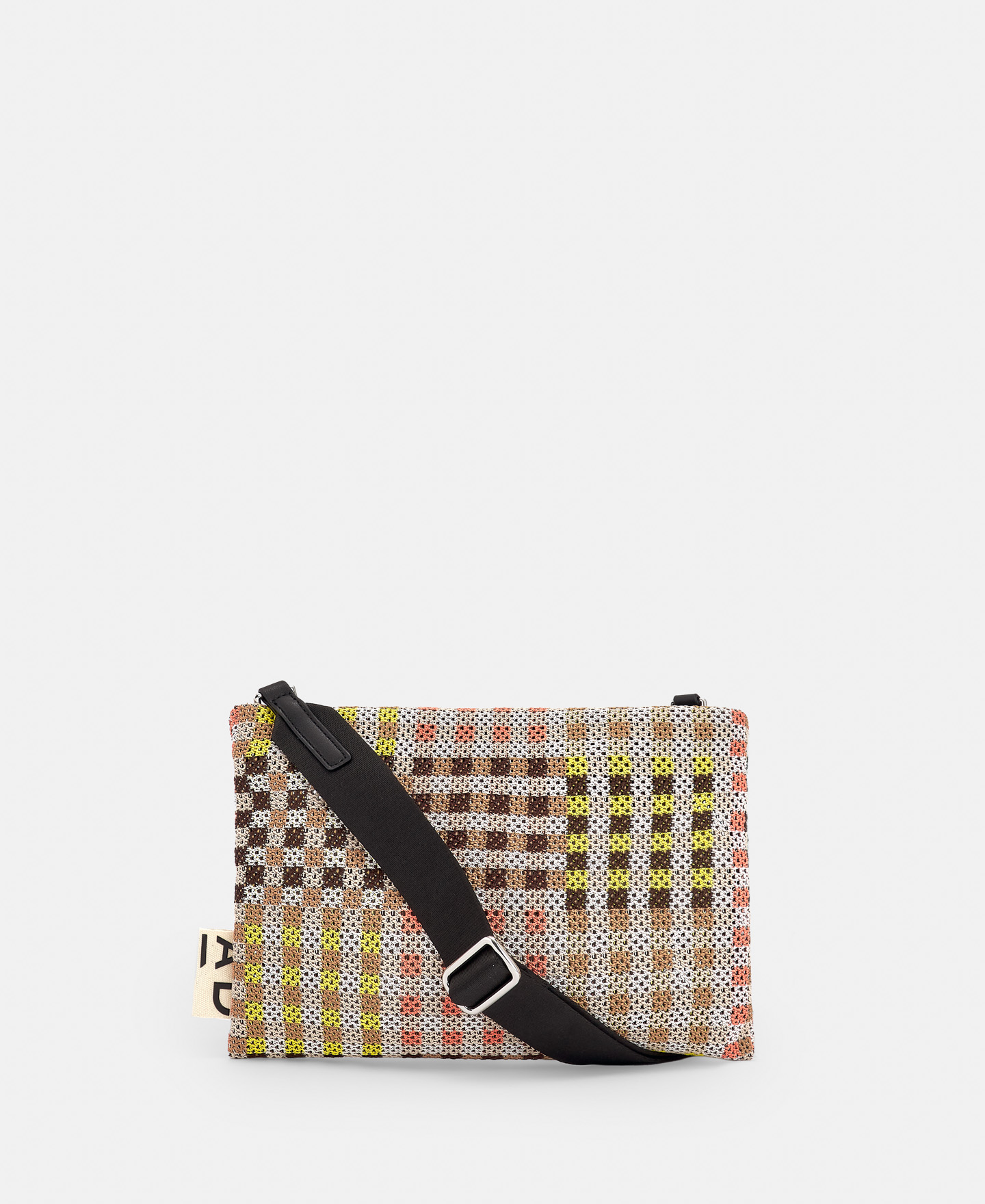 Checked flat messenger bag image number 0