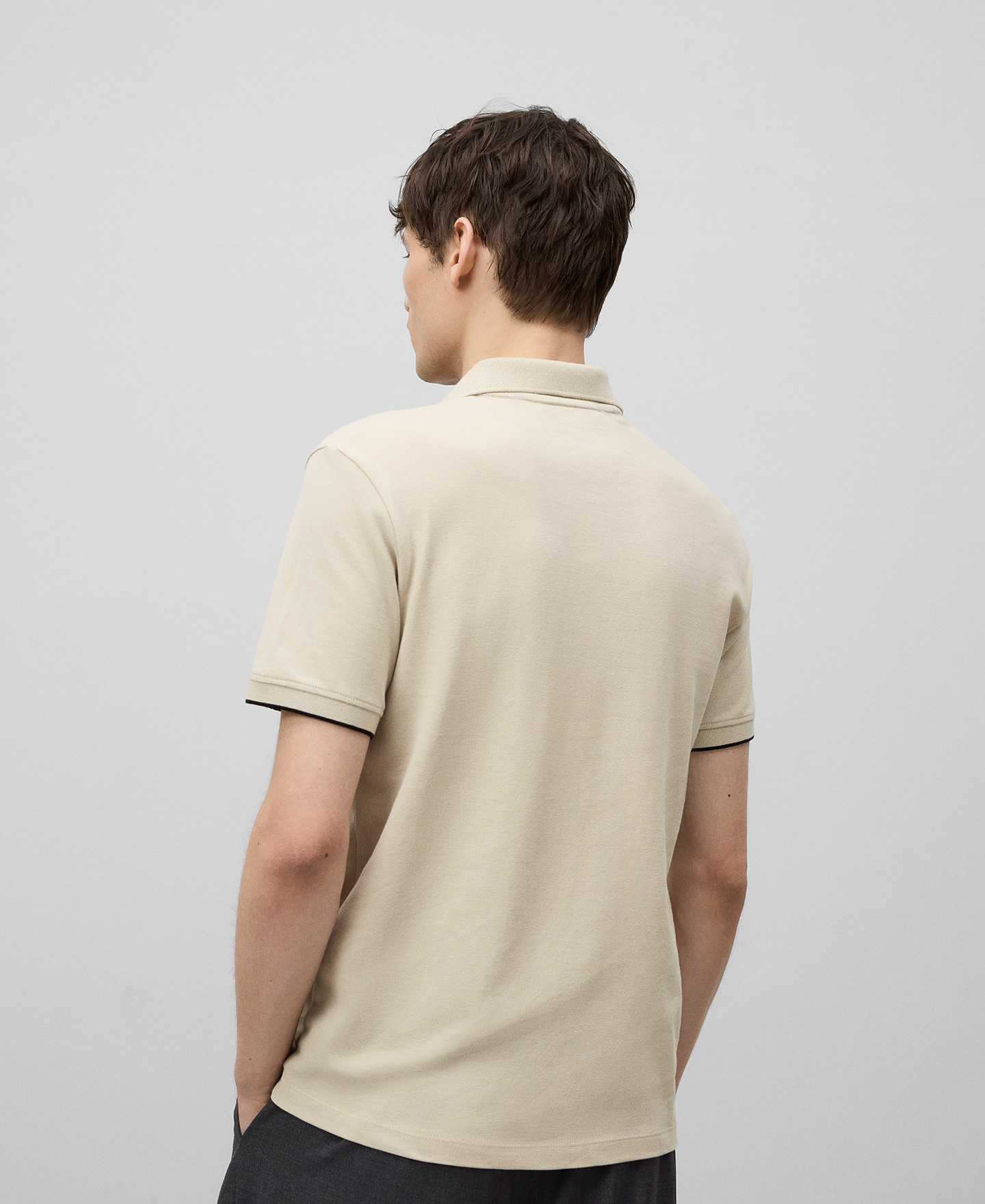 Organic cotton polo shirt man image number 2