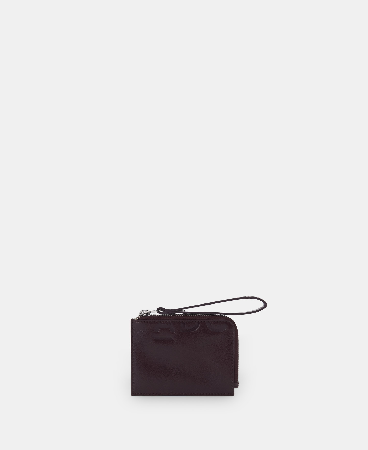 Grained leather card holder wallet image number 0