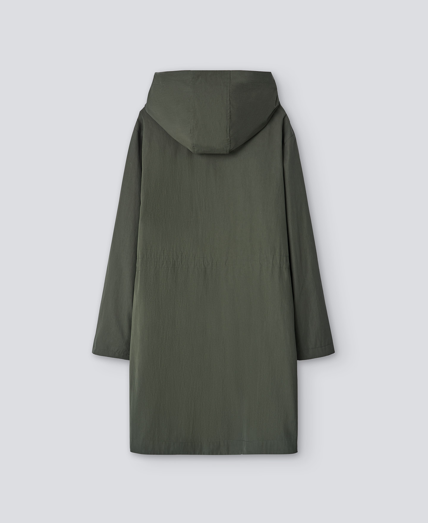 Green hooded trench man image number 5