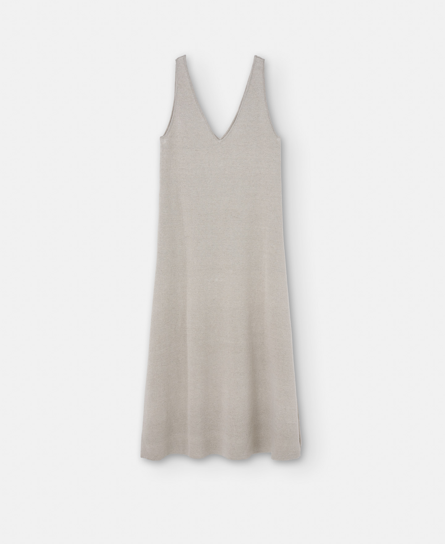 Vestido escote pico en lino image number 5